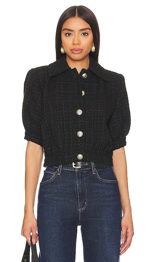 Cove Cropped Short-Sleeve Tweed Jacket Product Image
