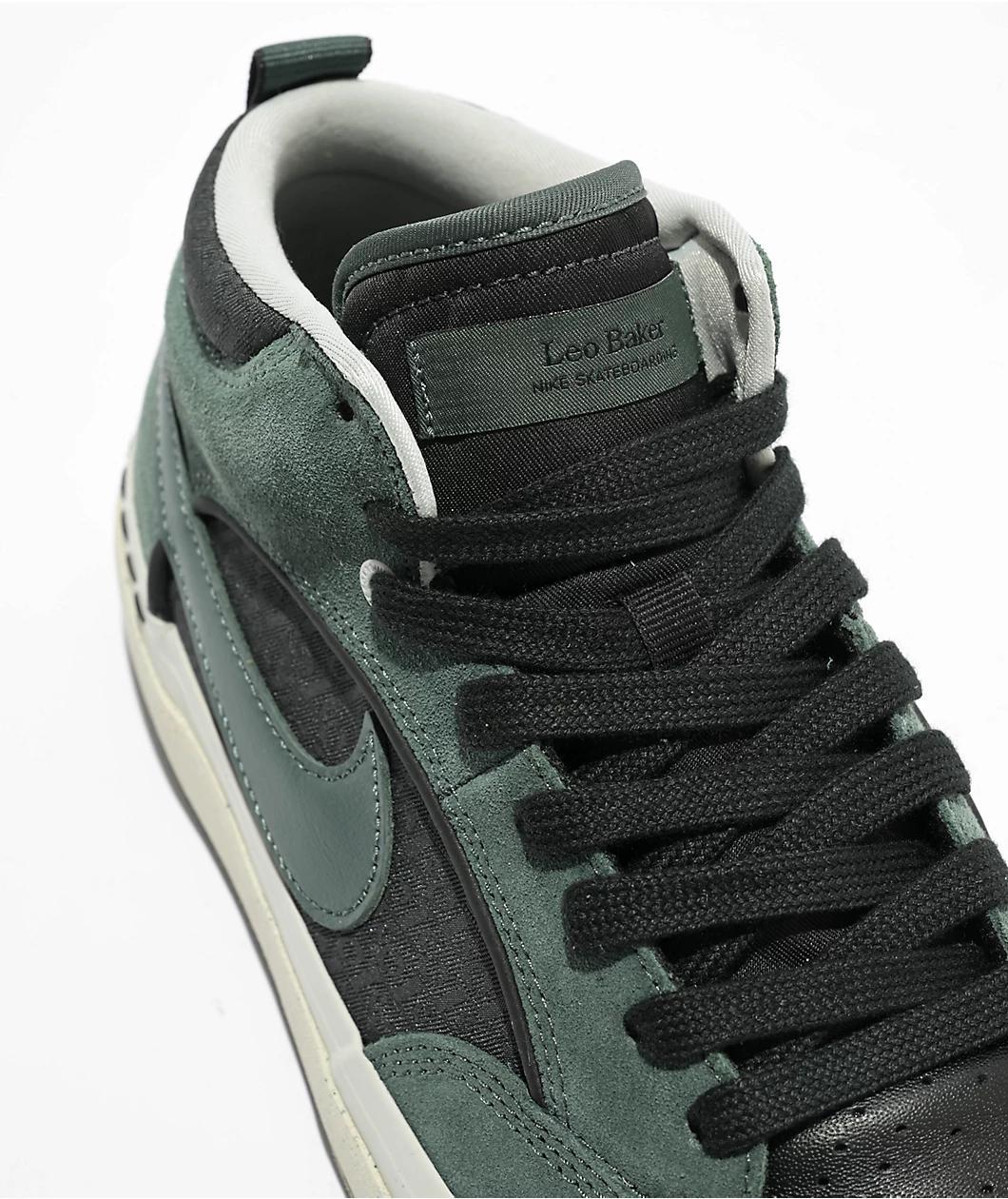 Nike SB Leo React Vintage Green, Black, & Anthracite Skate Shoes Product Image