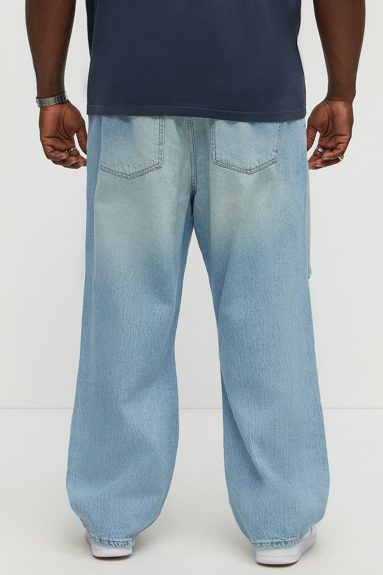 Seen Clean Baggy  Jeans - Light Blue Wash Product Image