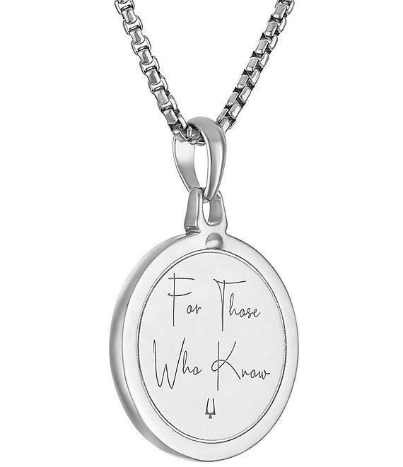 Bulova Men's Black Diamond Sterling Silver North Star Long Pendant Necklace Product Image