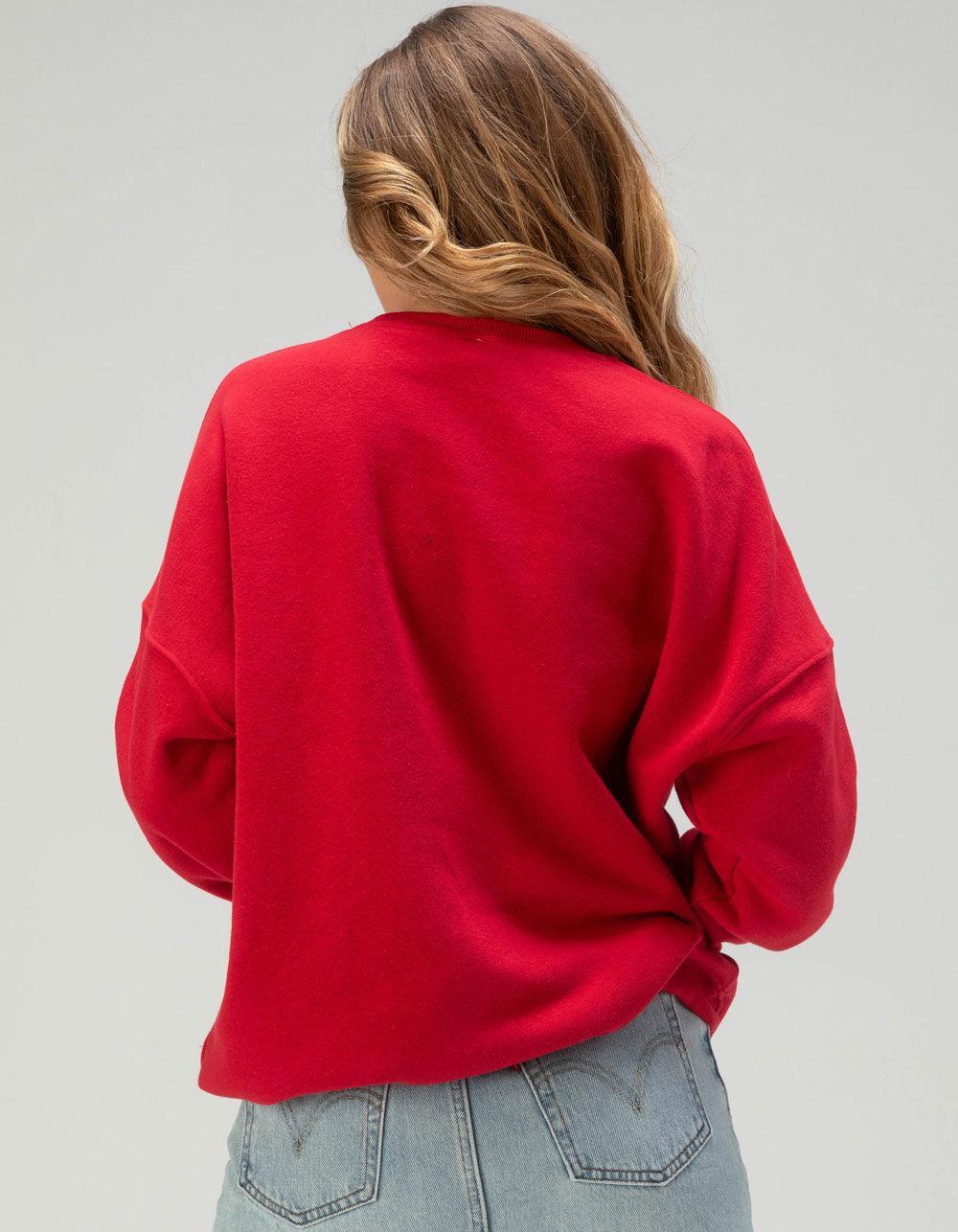 SAN FRANCISCO 49ers Womens Crewneck Sweatshirt - RED Product Image