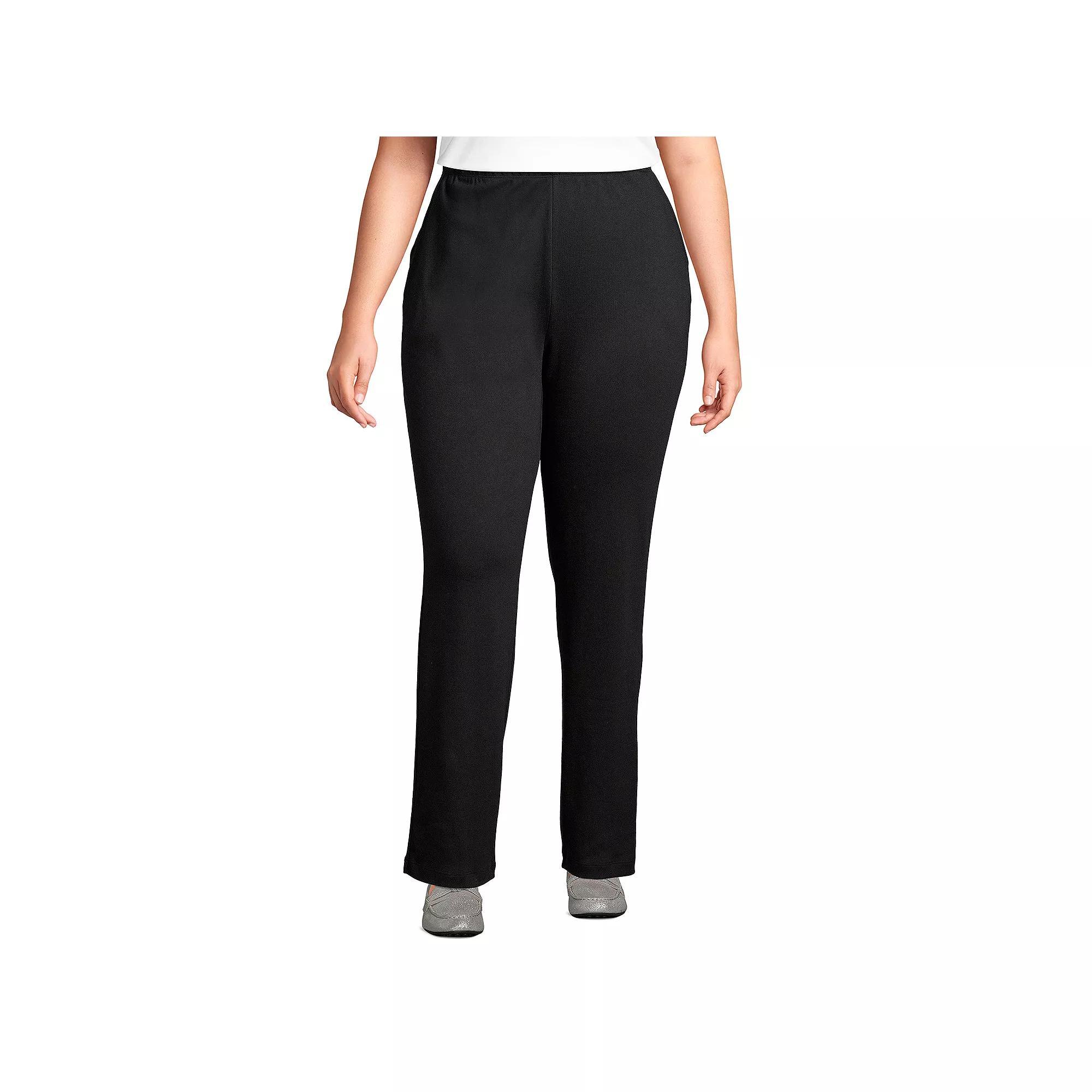 Plus Size Lands' End Sport Knit High-Waist Pull-On Pants, Women's, Size: 3XL, Dark Grey Product Image