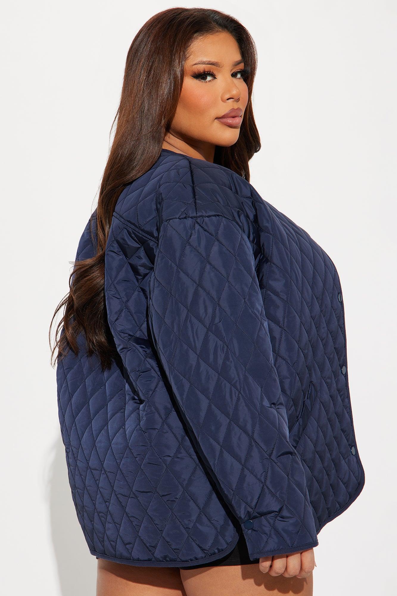 Mountain Highs Quilted Lightweight Jacket - Navy Product Image