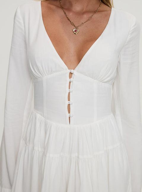 Halcyon Long Sleeve Romper White Product Image