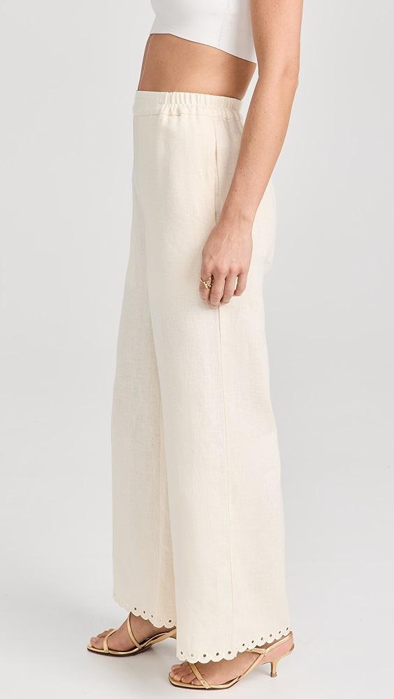 Sleeper Sofia Linen Embroidered Pants | Shopbop Product Image