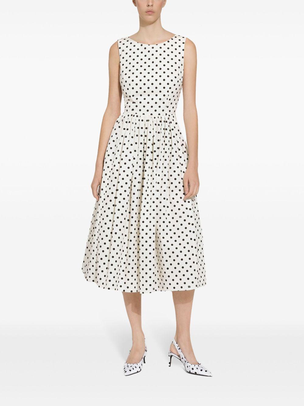 polka-dot cotton midi dress Product Image