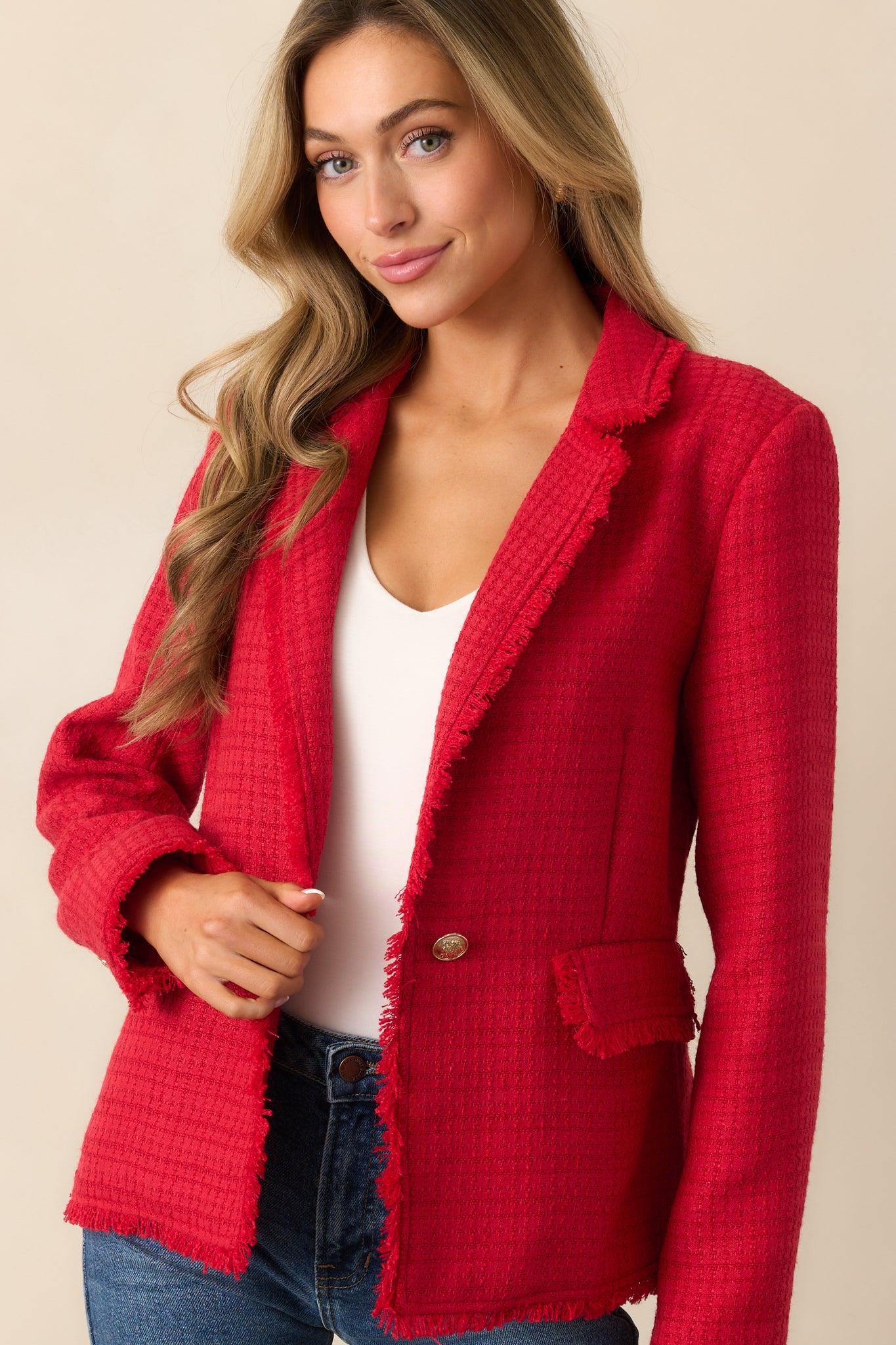 Made For This Red Tweed Blazer Product Image