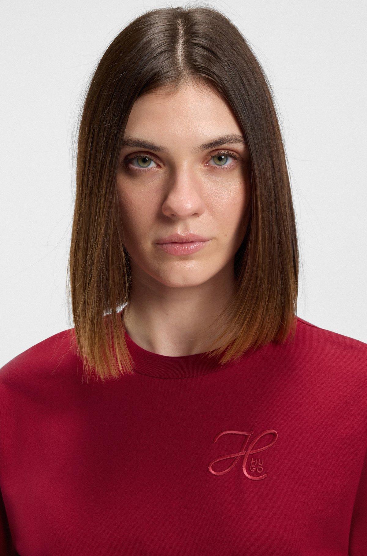Relaxed-fit T-shirt in cotton jersey with embroidered monogram Product Image