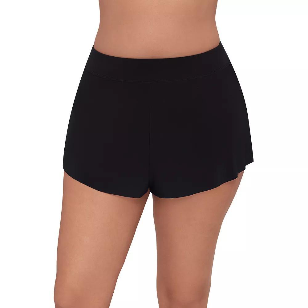 Women's Trimshaper Drape Control Swim Shorts, Size: 10, Black Product Image