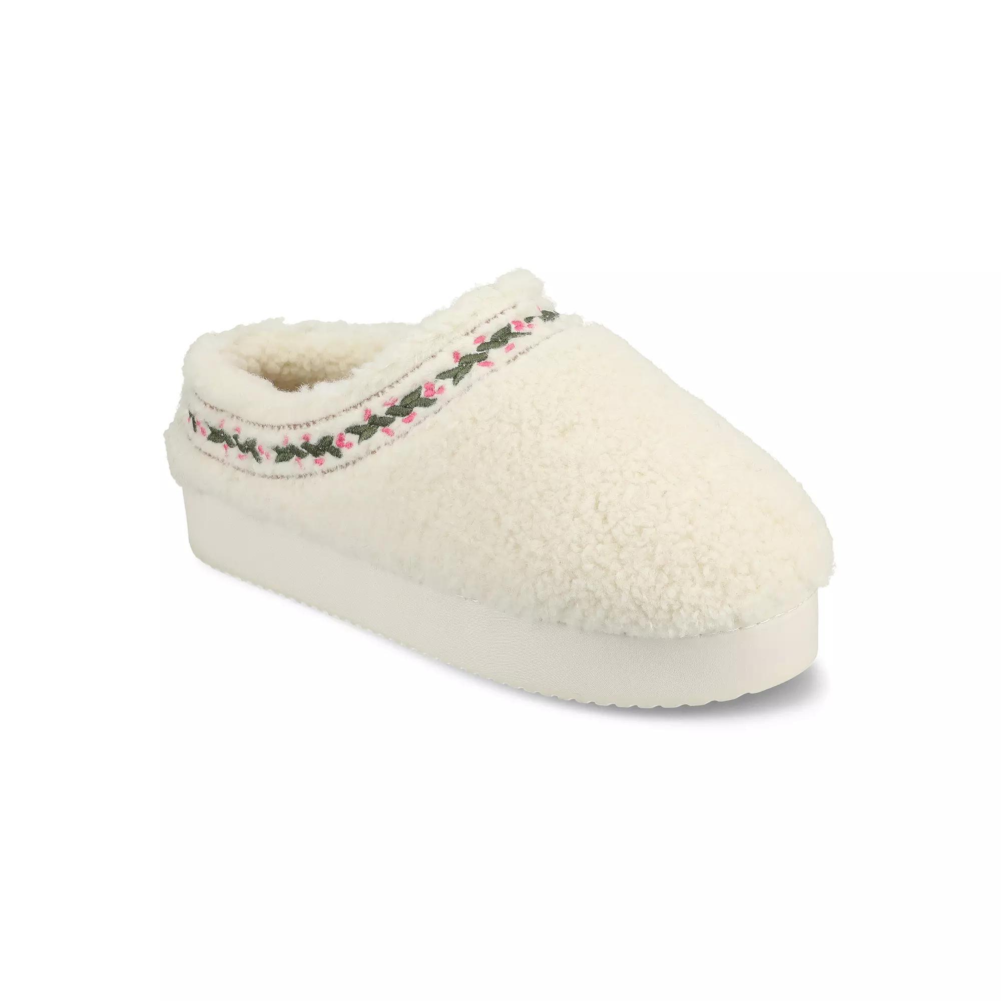 Journee Pallmer Women's Cushioned Clog Sippers, Size: XL (11/12), Ivory Product Image
