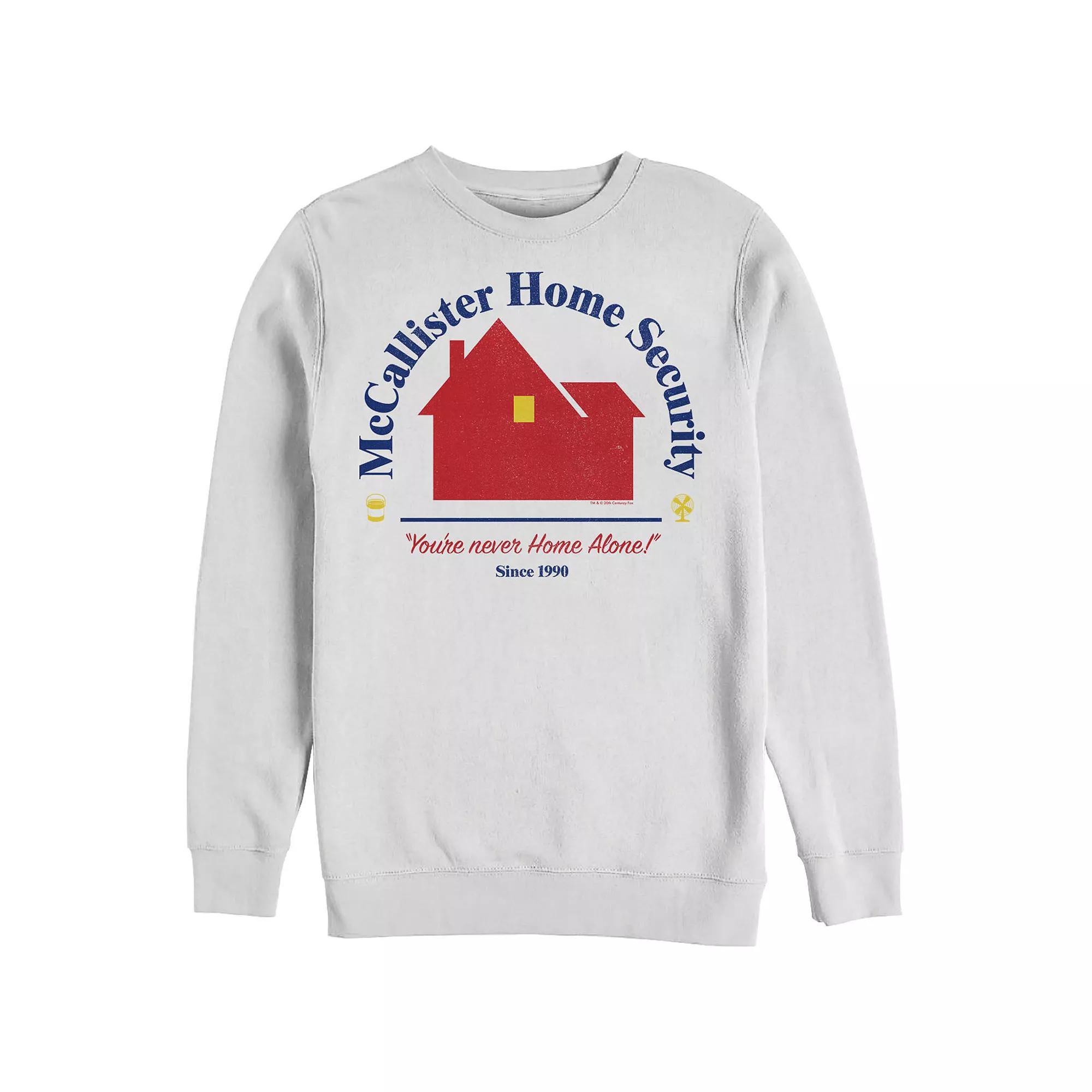 Big & Tall Home Alone McCallister Home Security Logo Graphic Fleece, Men's, Size: Small, White Product Image