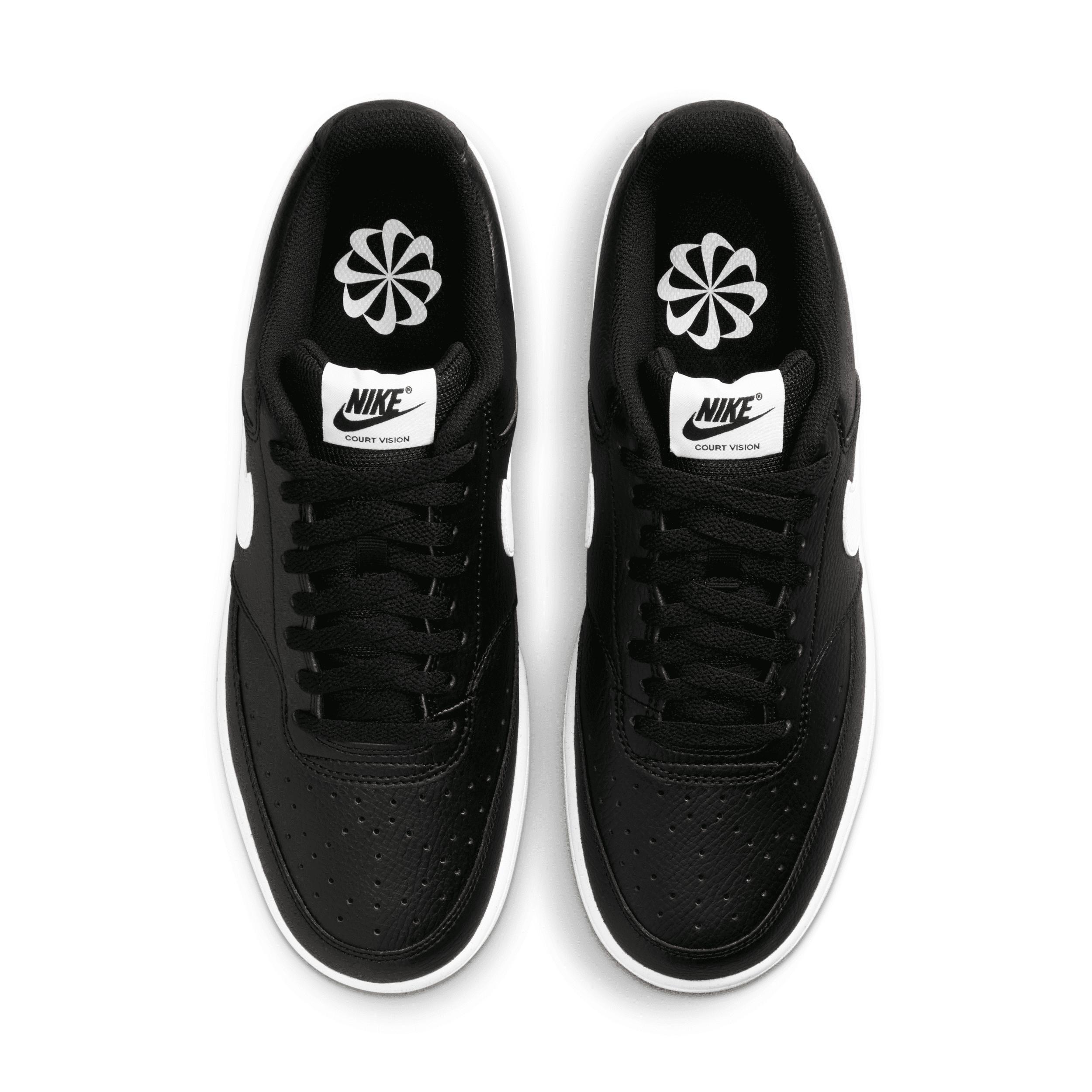 Nike Men's Court Vision Low Next Nature Casual Shoes in Black/Black Size 11.5 Leather Product Image