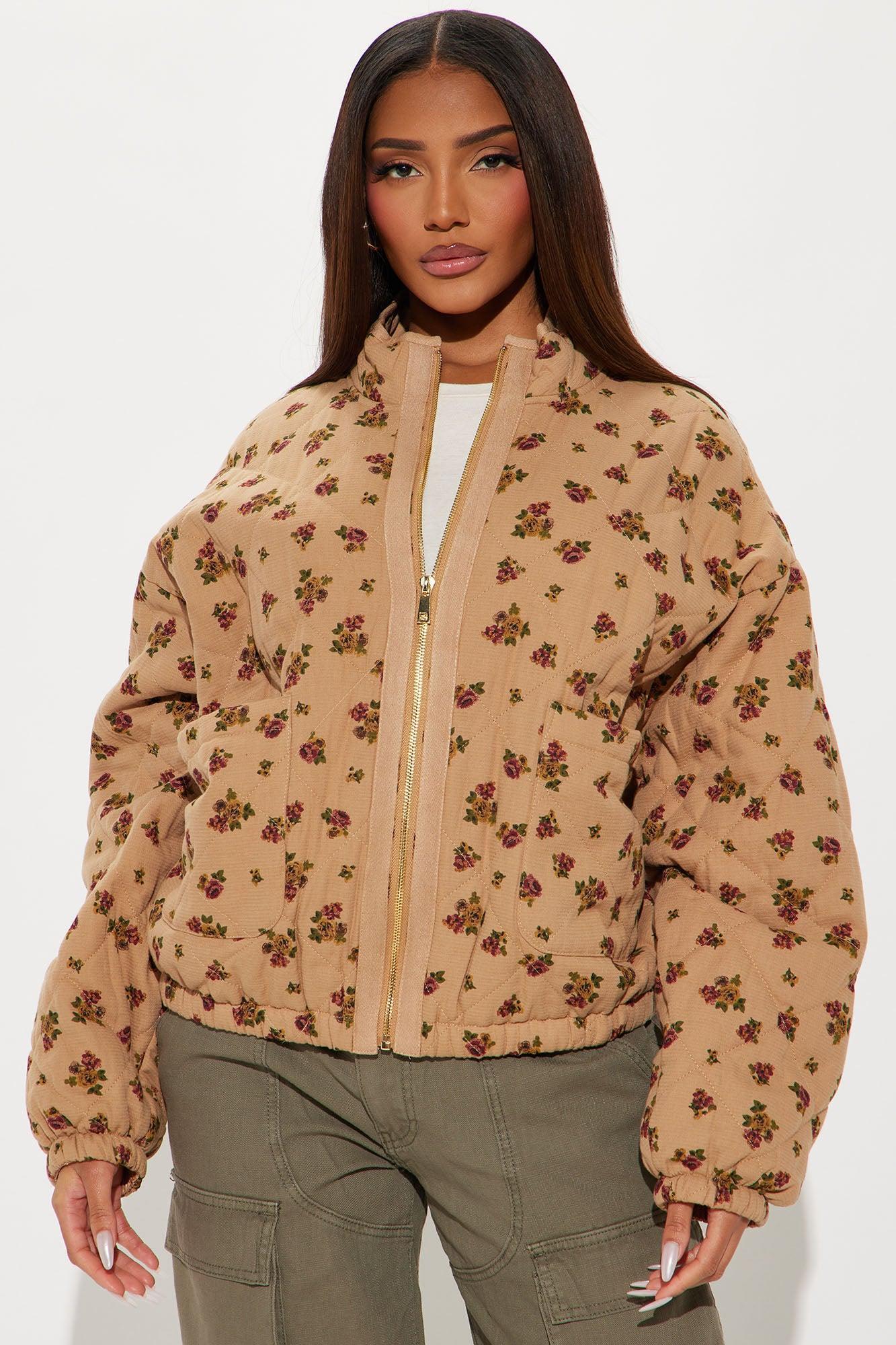As Sweet As They Come Oversized Quilted Jacket - Stone Product Image