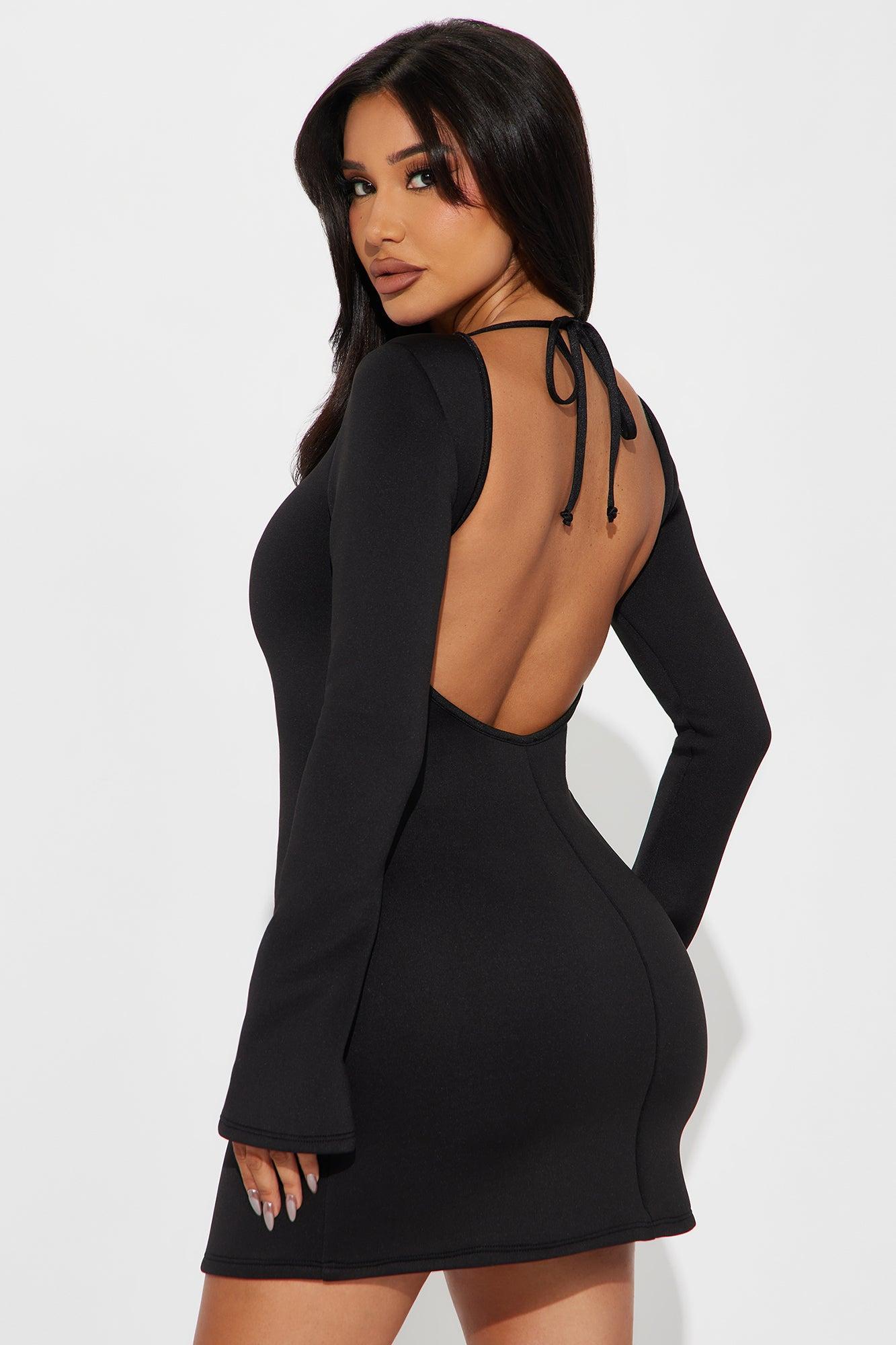 Elodie Bell Sleeve Mini Dress - Black Product Image
