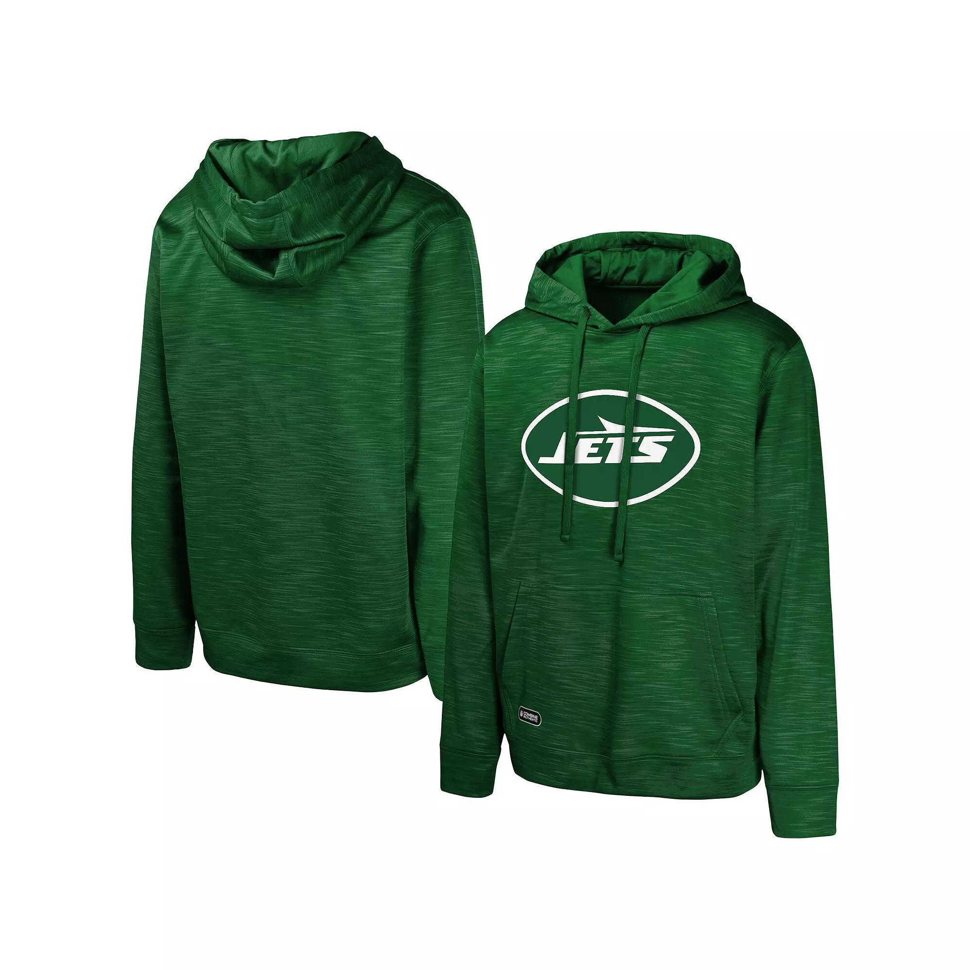 Men's Green New York Jets Streak Fleece Pullover Hoodie, Size: XL Product Image