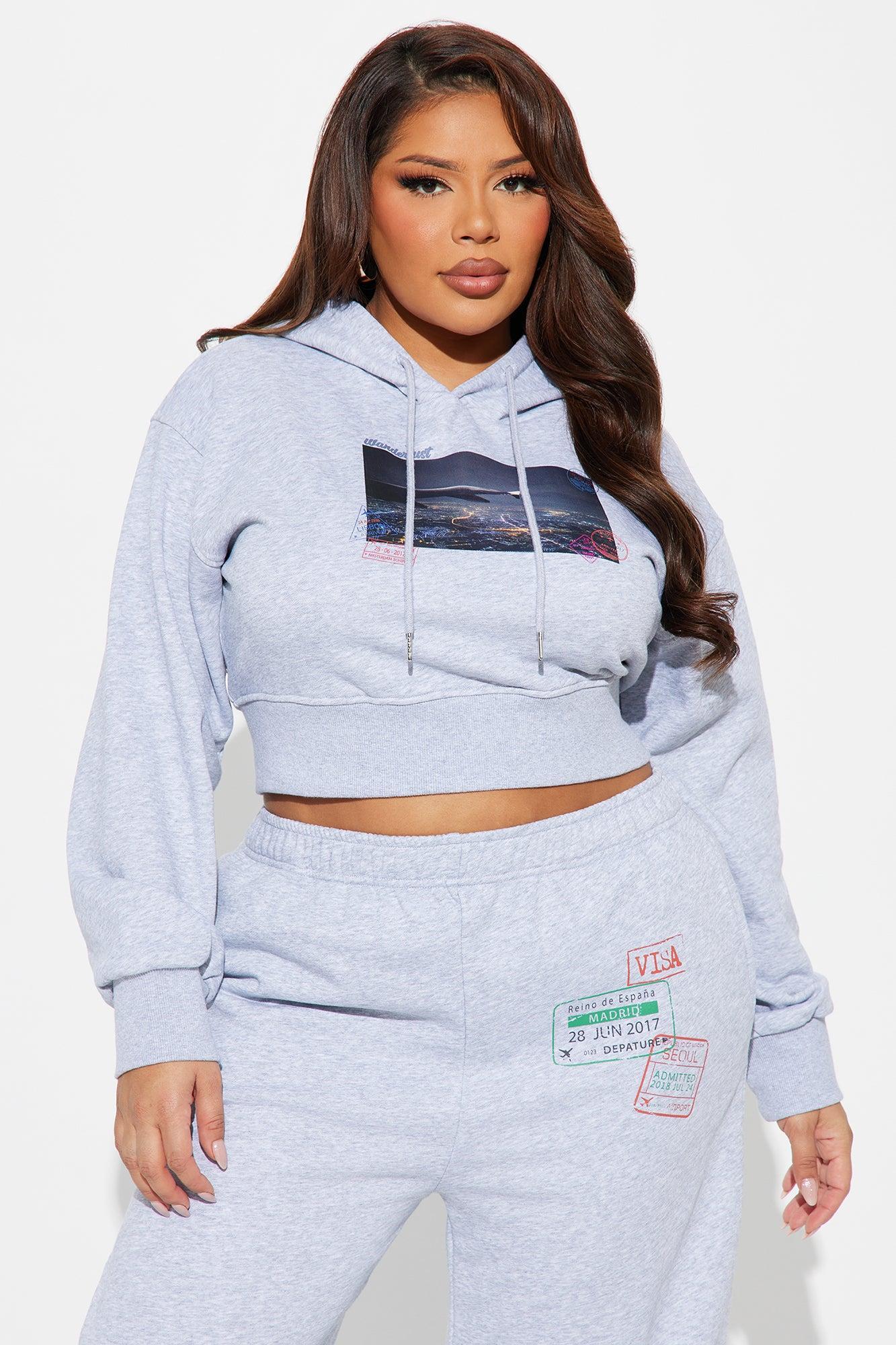 Airport Fit French Terry Pant Set - Heather Grey Product Image