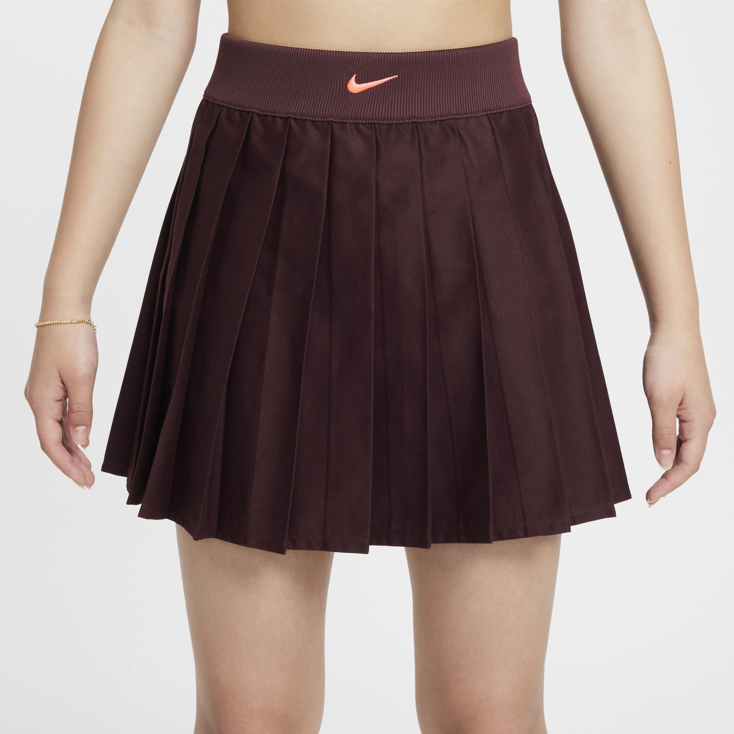Nike Kids' Sportswear Pleated Skirt in Burgundy Crush/Hot Punch at Nordstrom Product Image