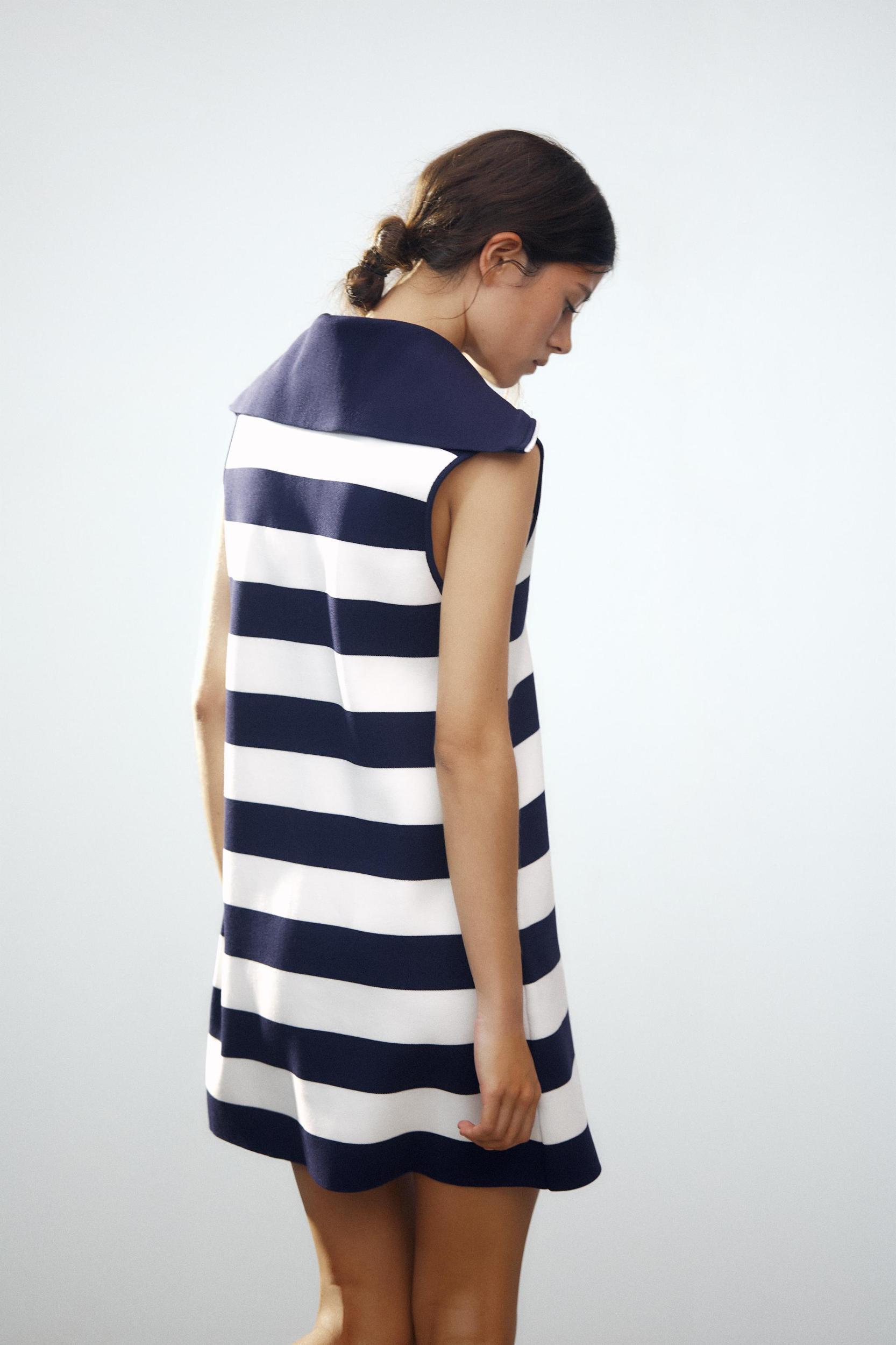 STRIPED KNIT MINI DRESS Product Image