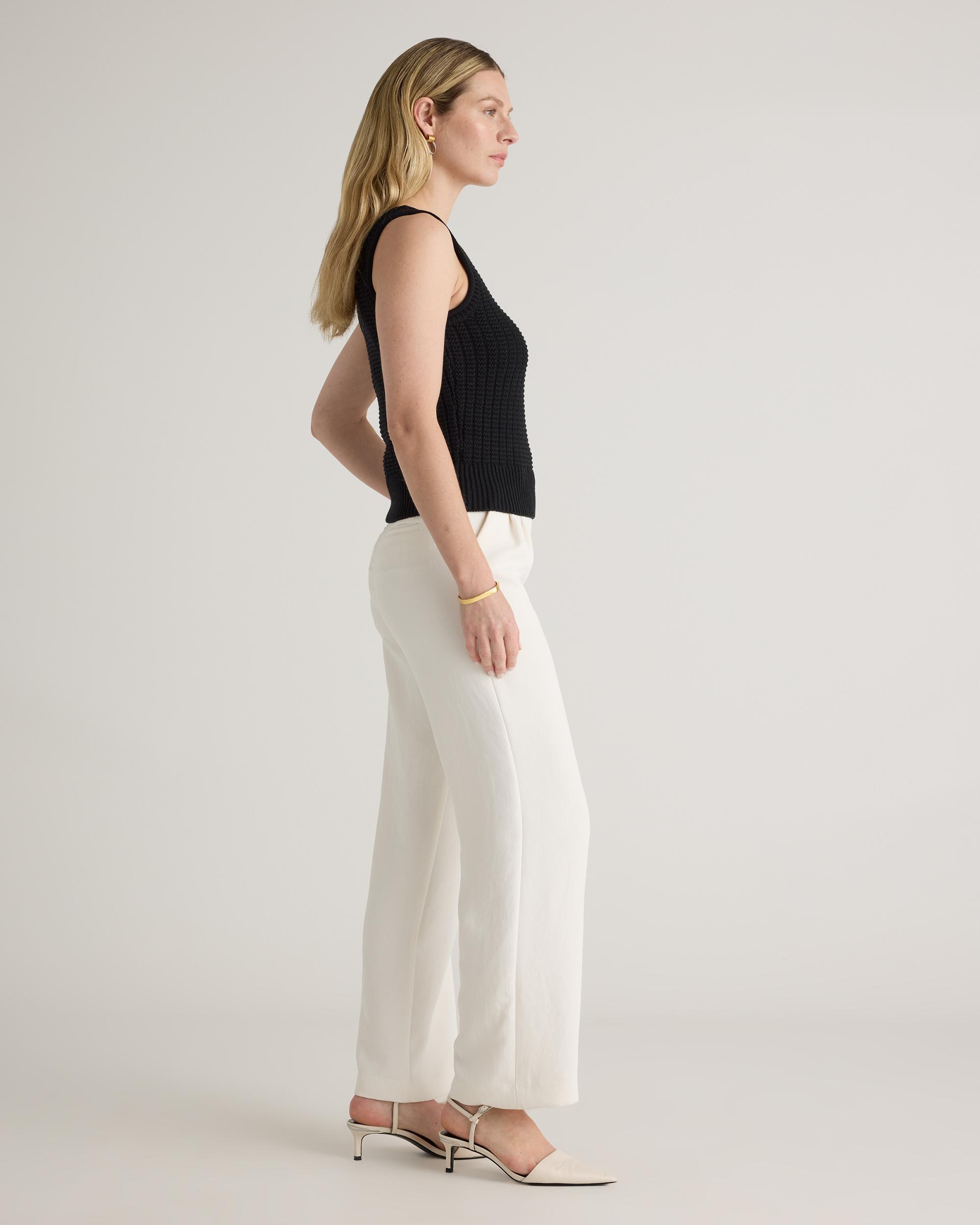 Quince | Women's Waffle Cropped Sweater Tank Top Size XS, Organic Cotton Product Image
