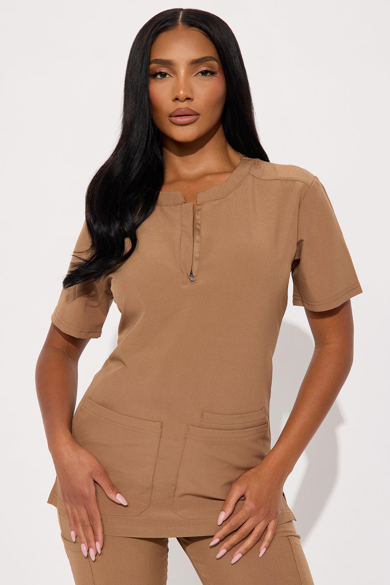 Daily Clock In 4 Way Stretch Uniform Scrub Jogger Set - Chocolate Female Product Image