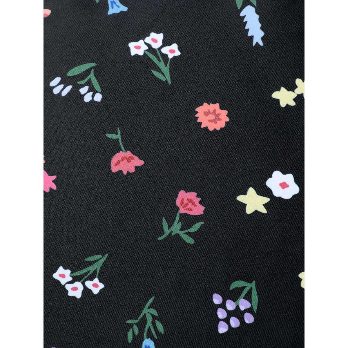 Plus Size Heart Neckline Floral Twist Front Swim Dress Women's Swimwear Black Beach Bodycon Heart neckline High stretch Curve Swim Dresses BloomChic 26/4X Product Image