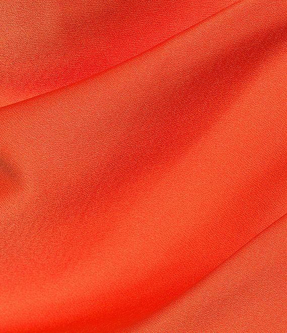 Gianni Bini Peyton Ruched Satin Cowl Halter Neck Sleeveless Open Back Detail Asymmetrical Hem Mini Sheath Dress Product Image