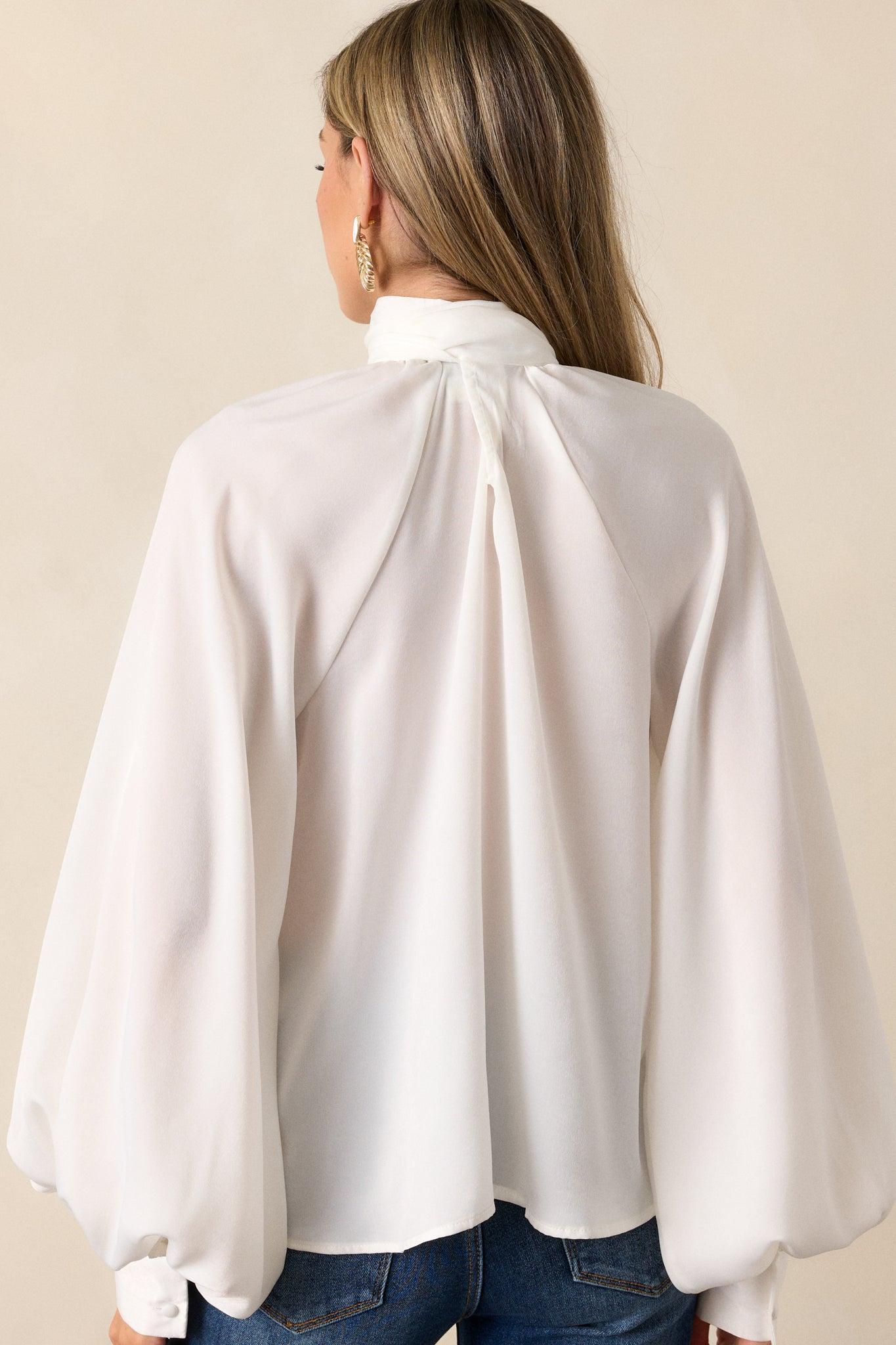 World Class White Bow Tie Blouse Product Image