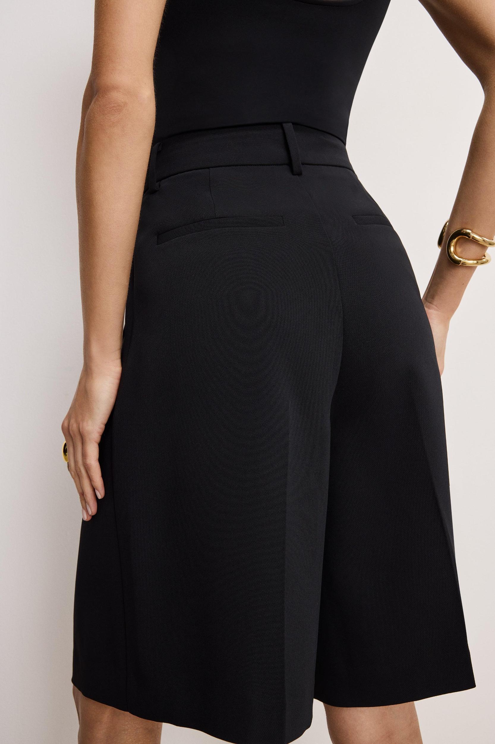 LUXE SUITING LONG SHORTS | BLACK001 Product Image