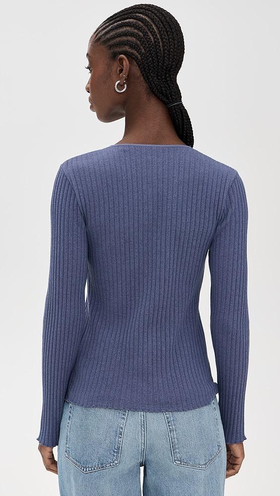 Vince Rib Long Sleeve Henley | Shopbop Product Image