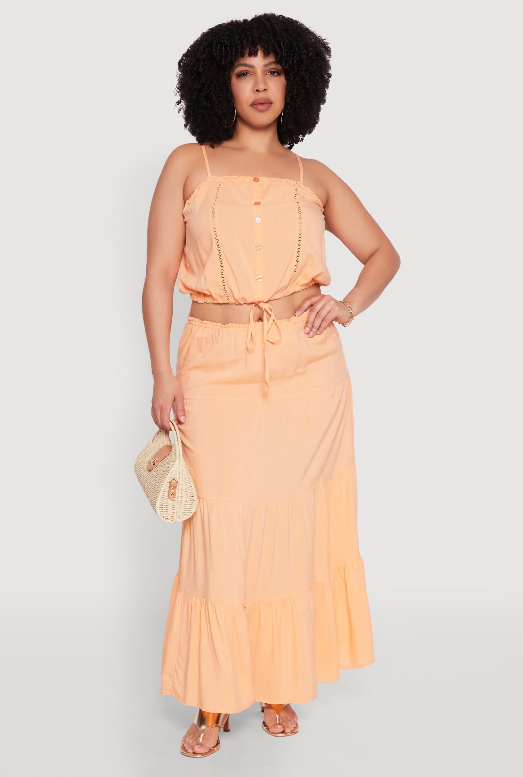 Womens Plus Size Almost Famous Tiered Skirt Product Image