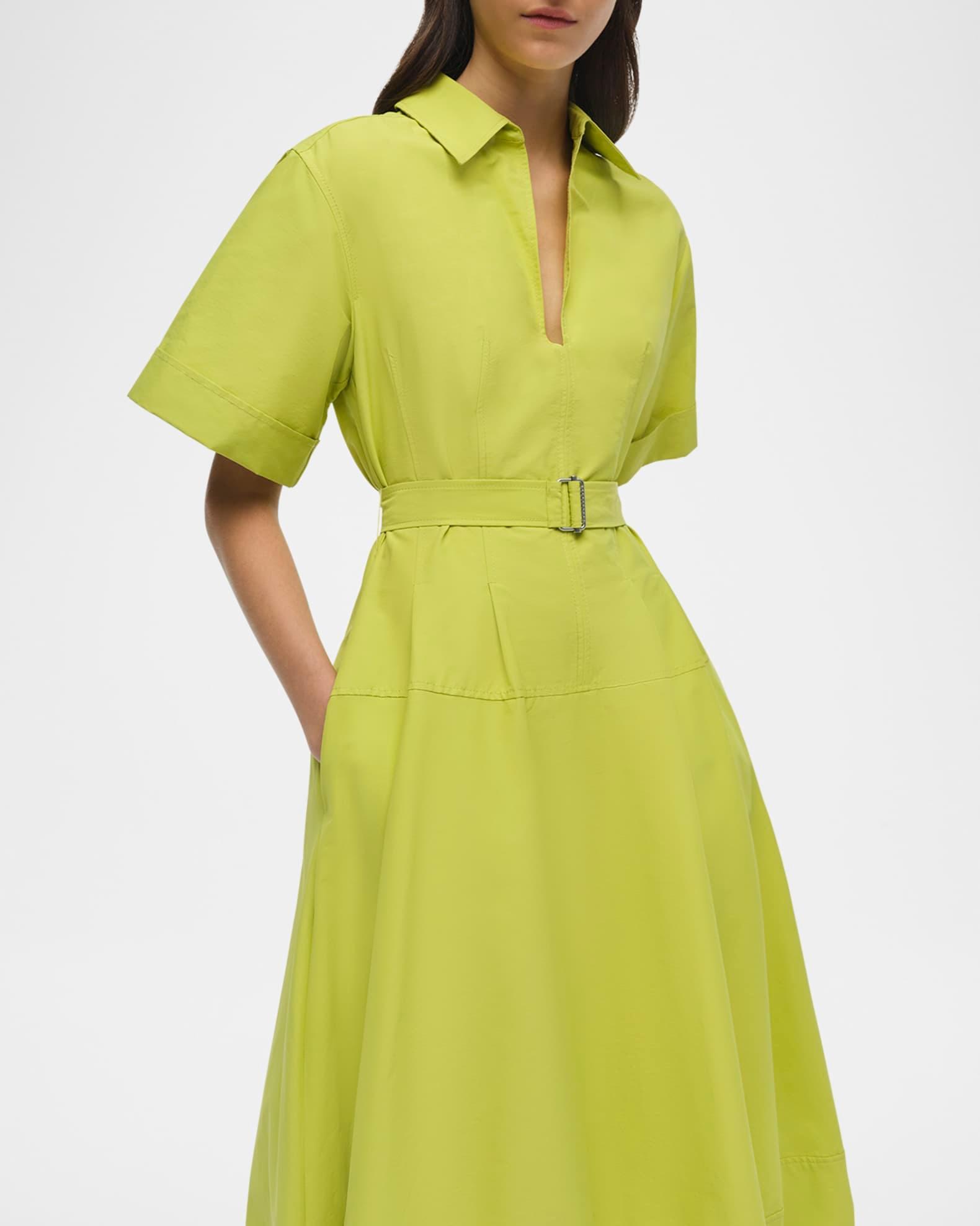 Deanna Short-Sleeve Belted Midi Dress Product Image