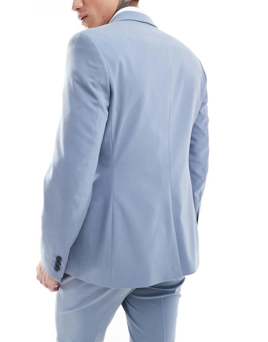 ASOS DESIGN skinny suit jacket in blue Product Image