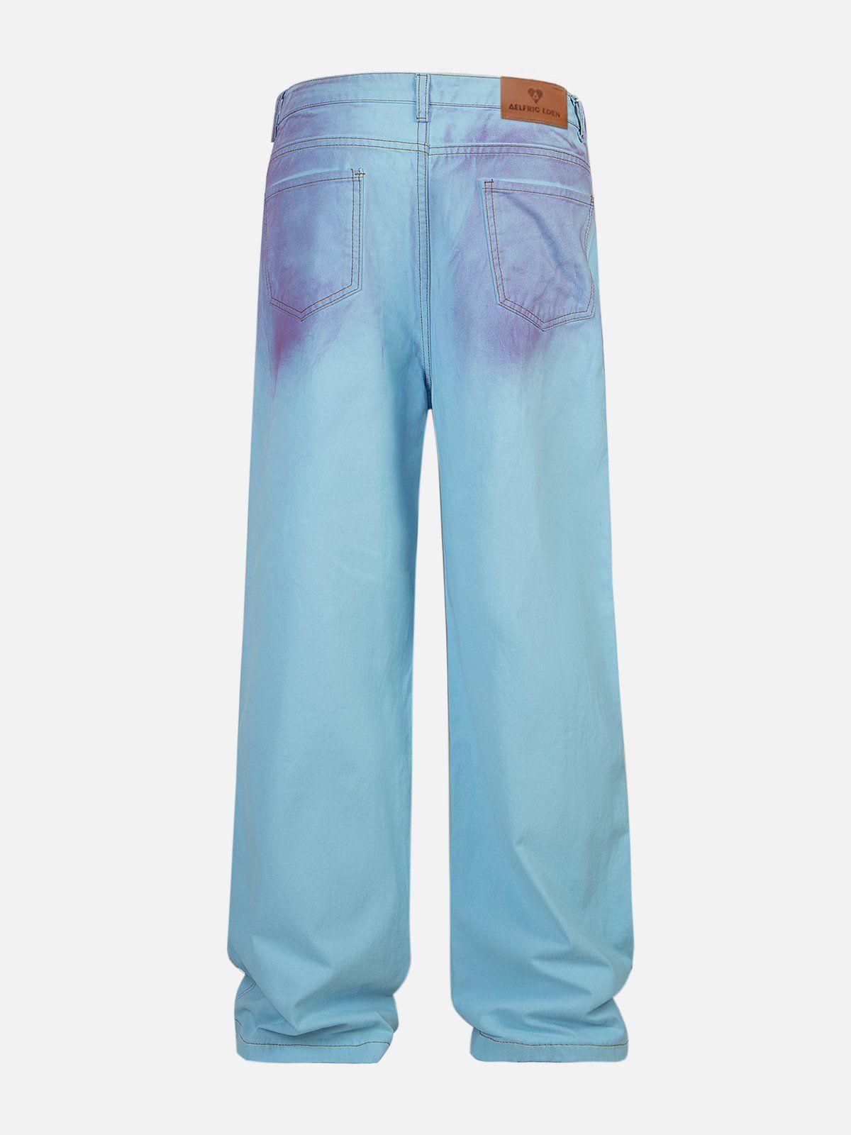Aelfric Eden Blue Purple Loose Jeans Product Image