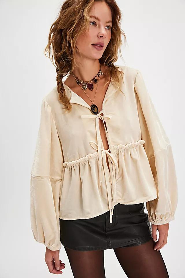 Brunch Babe Velvet Blouse Product Image