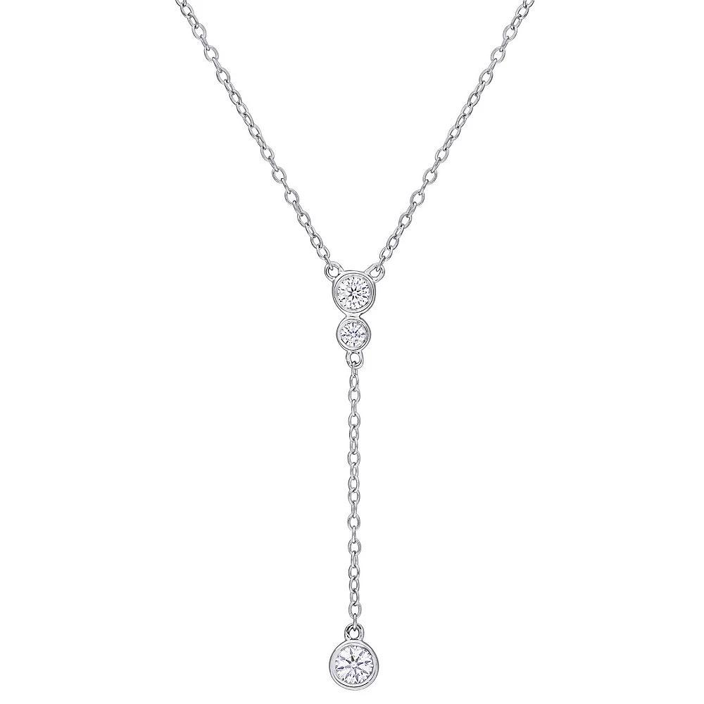 Stella Grace Sterling Silver 1/3 Carat T.W. Lab-Created Moissanite Lariat Necklace, Women's, Size: 17" Product Image