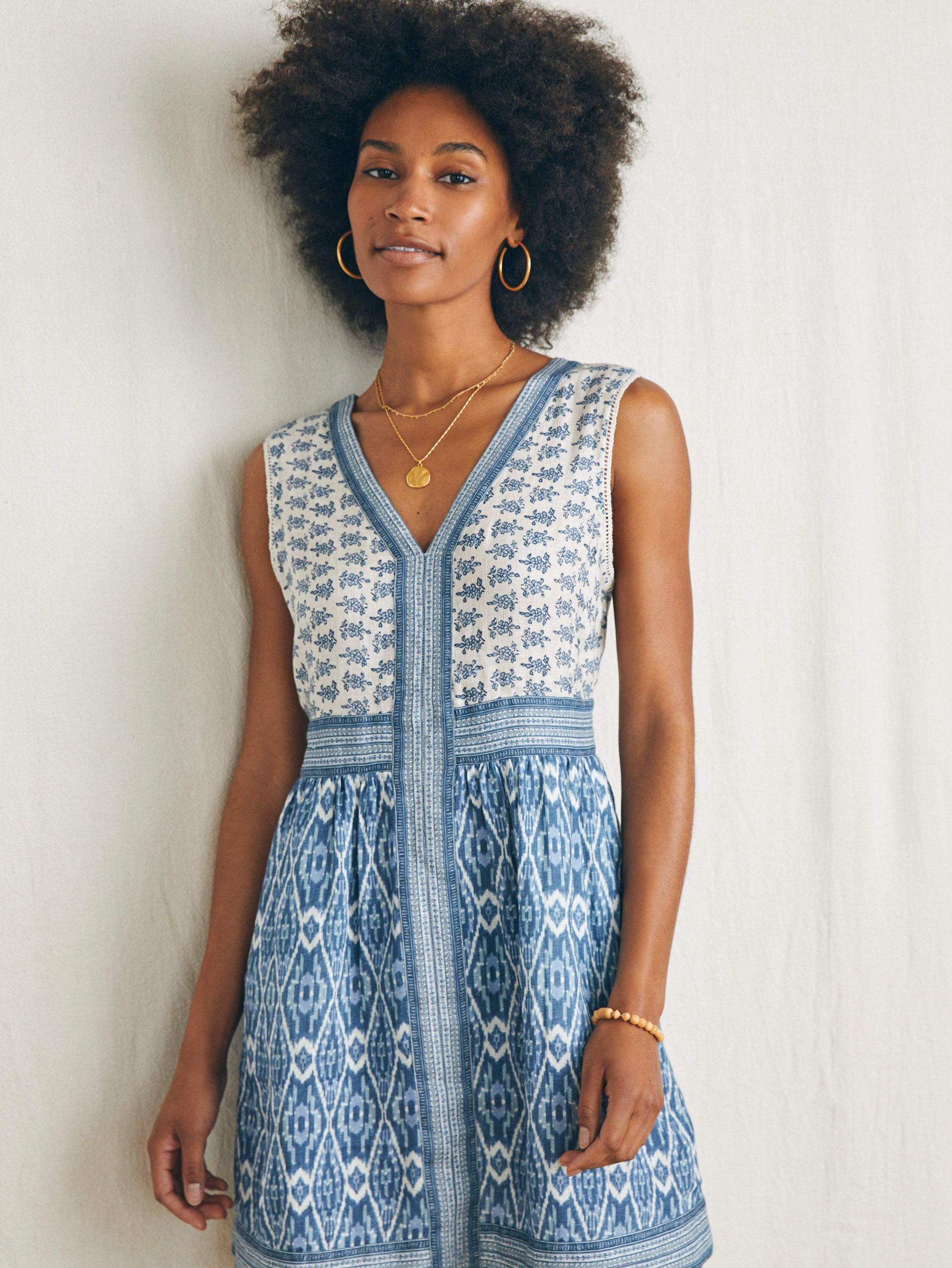 Macey Dress - Blue Clara Ikat Female Product Image