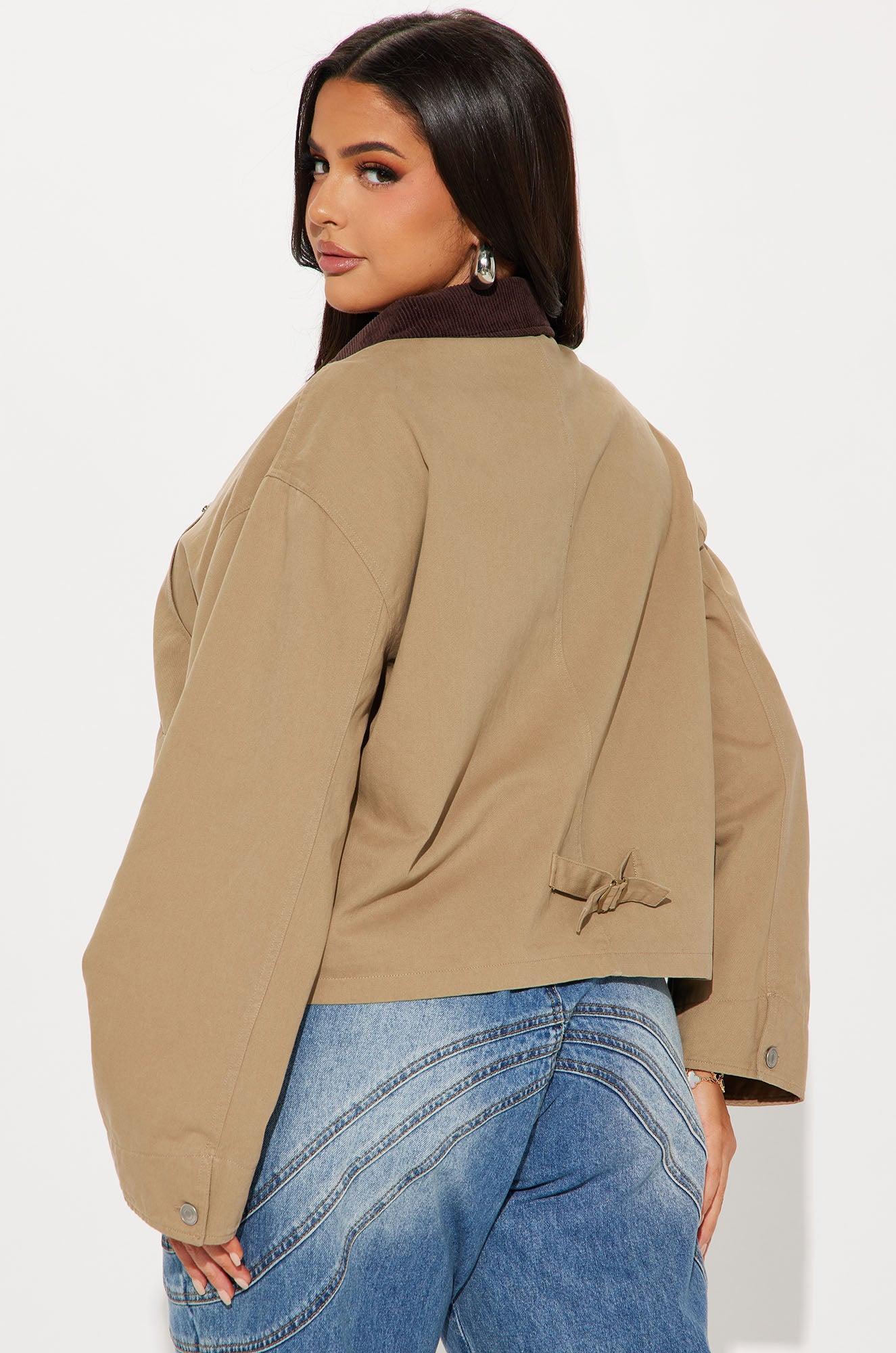 Joelle Barn Jacket - Taupe Product Image