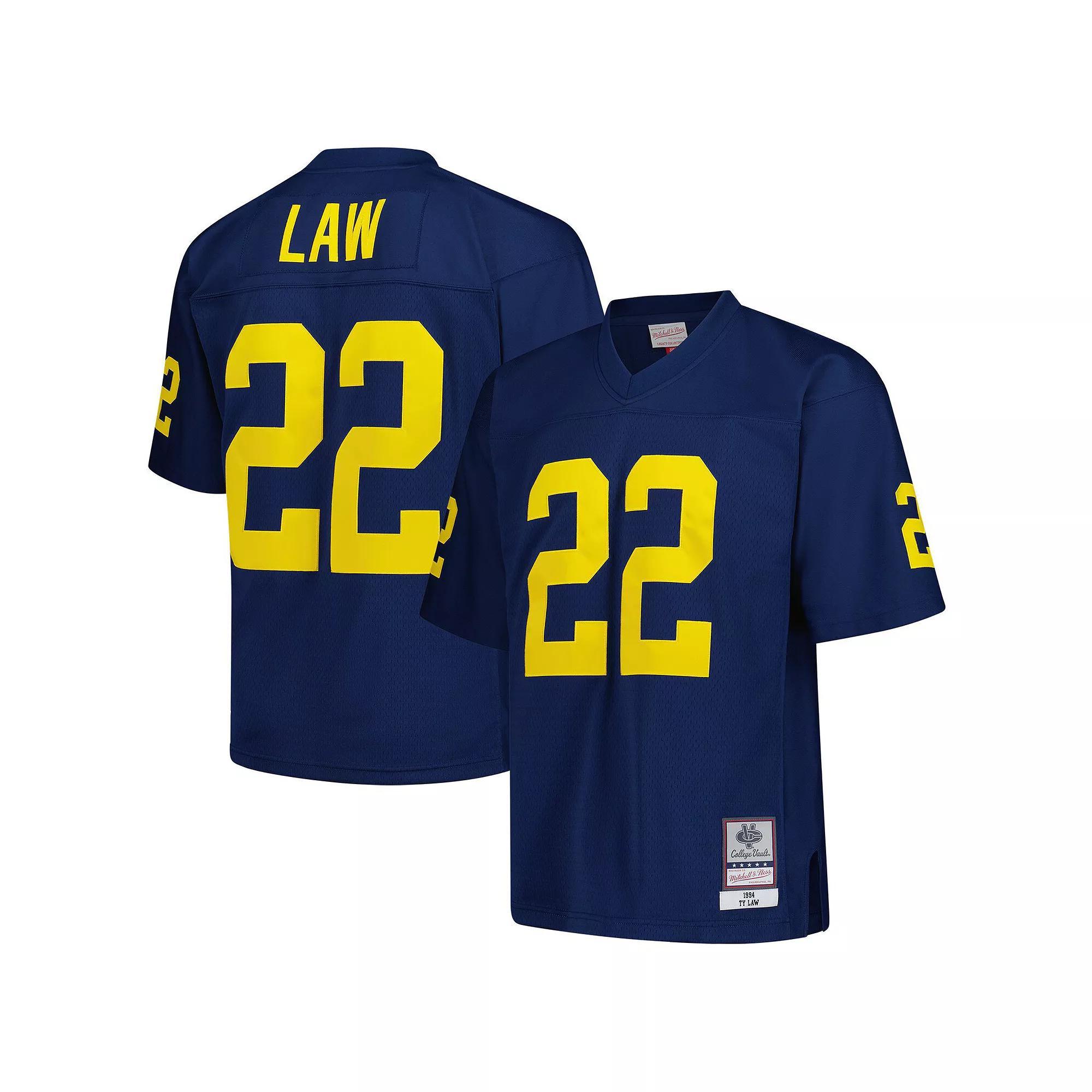 Mens Mitchell & Ness Ty Law Michigan Wolverines 1994 Legacy Jersey Blue Product Image