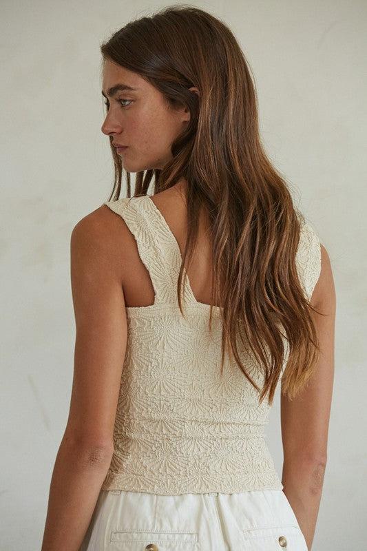 Jacquared Square Neck Tank Product Image