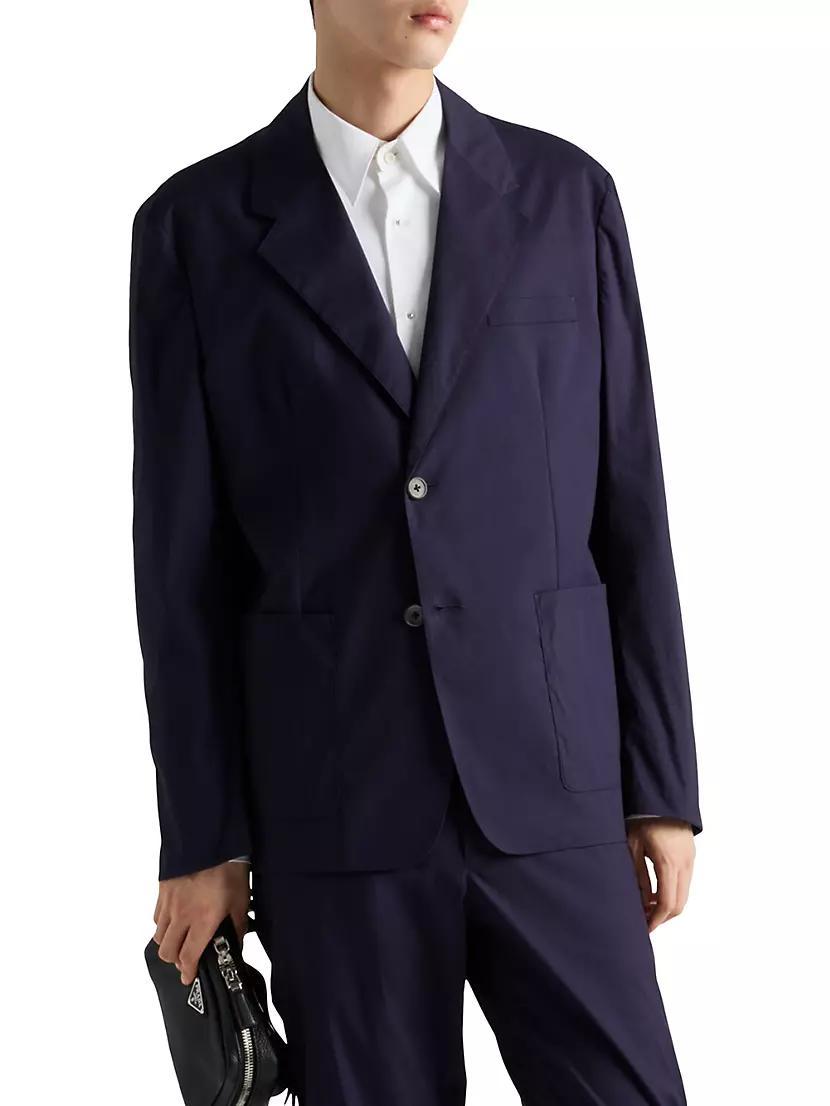 Mens Single Breasted Cotton Blend Blazer Product Image