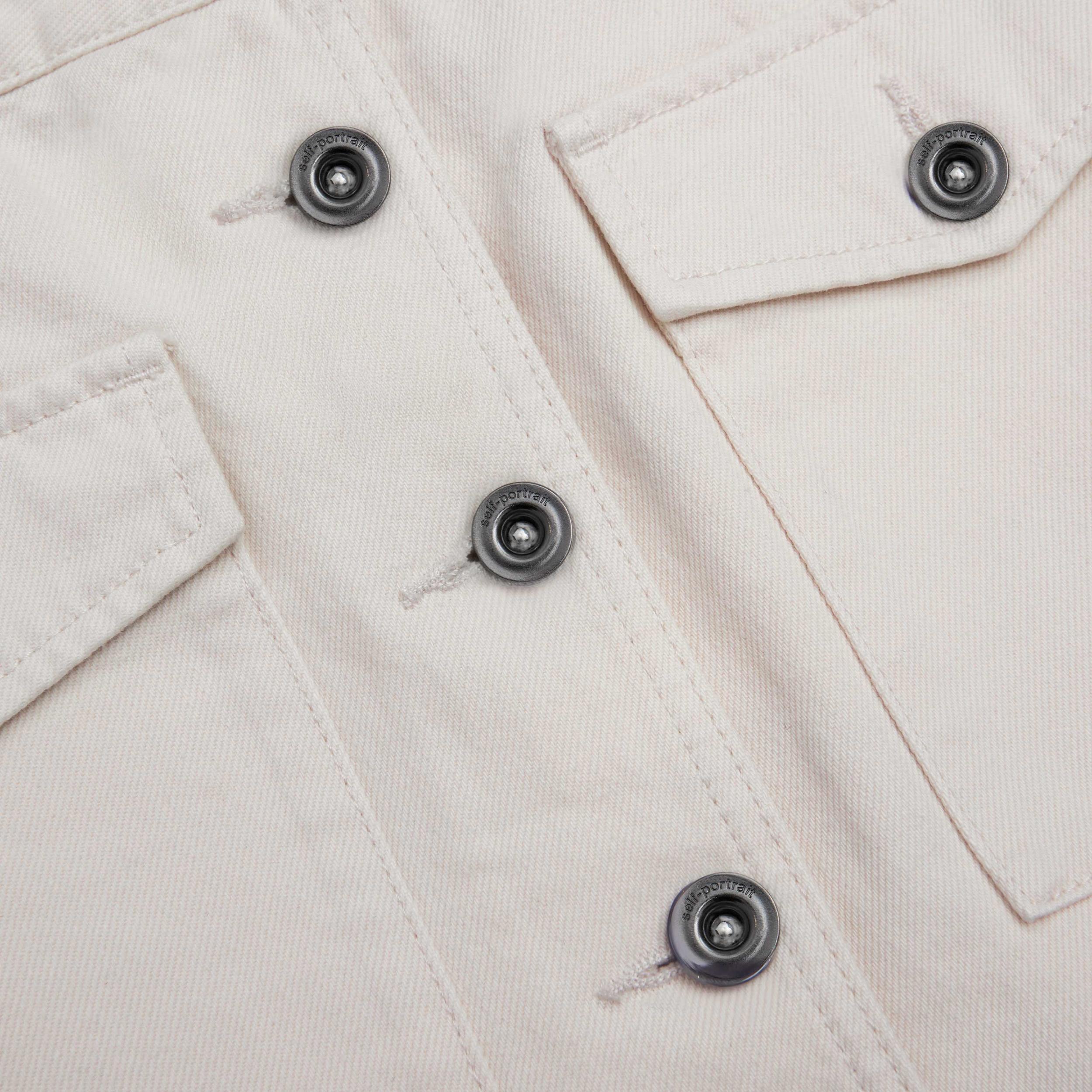 Cream Denim Midi Skirt Product Image