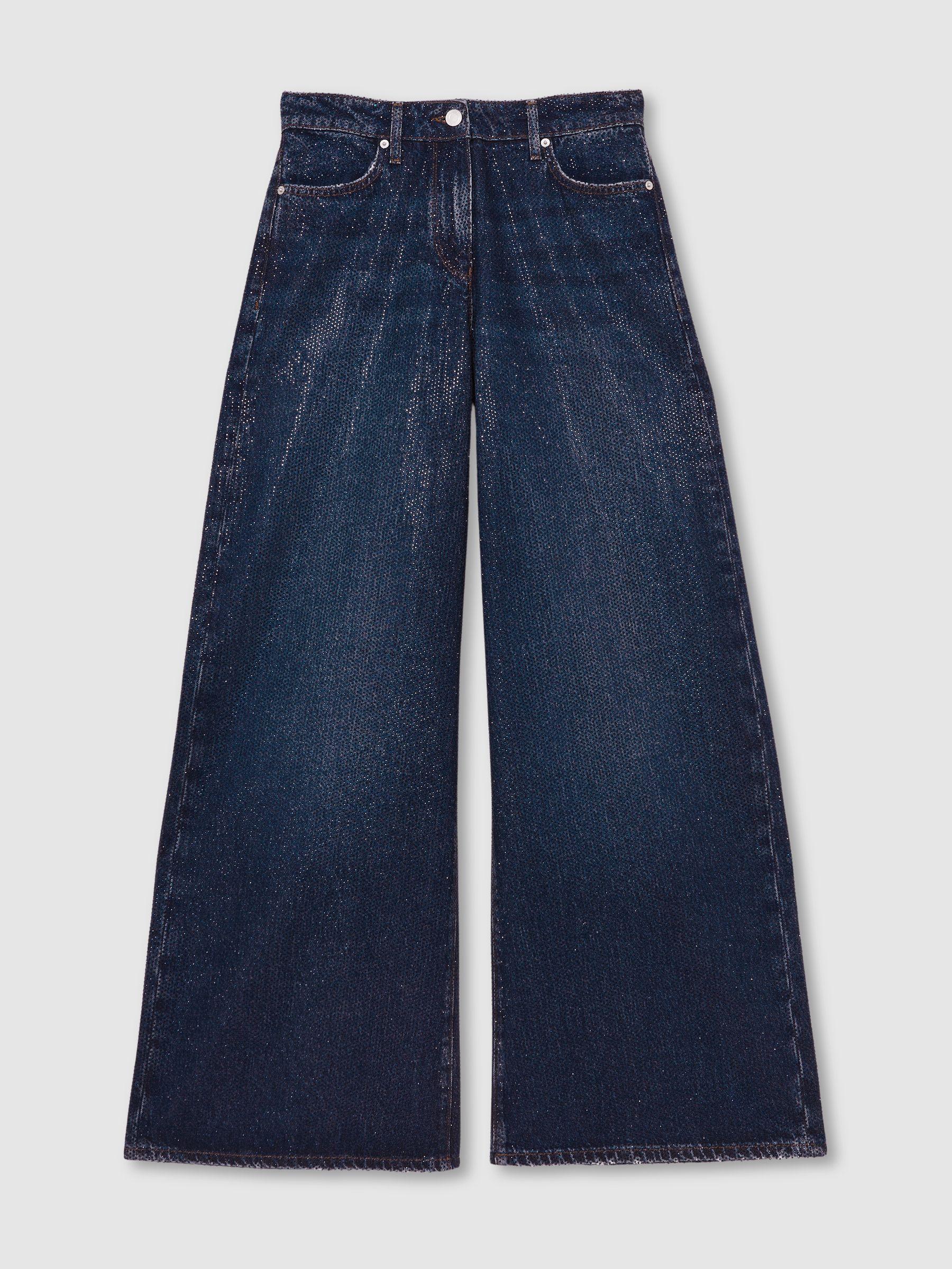 Side-Stripe Wide-Leg Check Trousers in Neutral Check Product Image