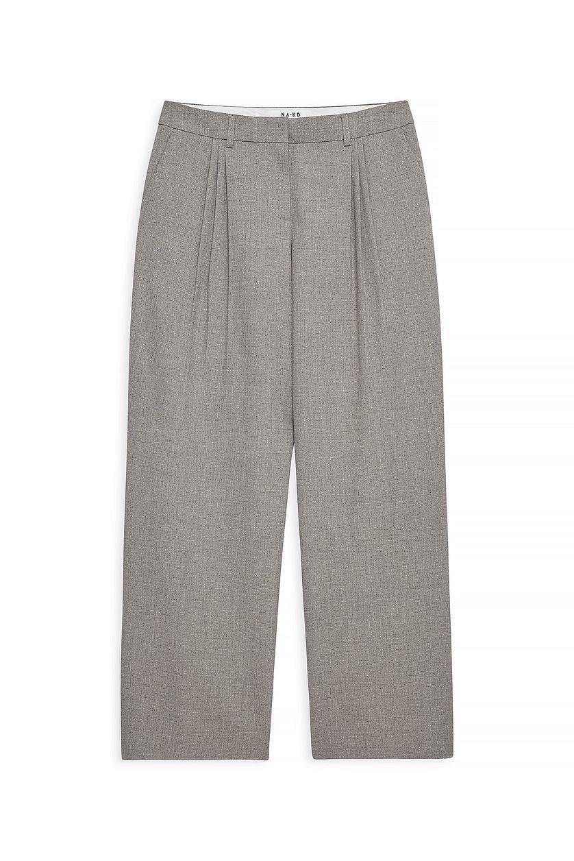 Wide Mid Waist Suit Pants Product Image