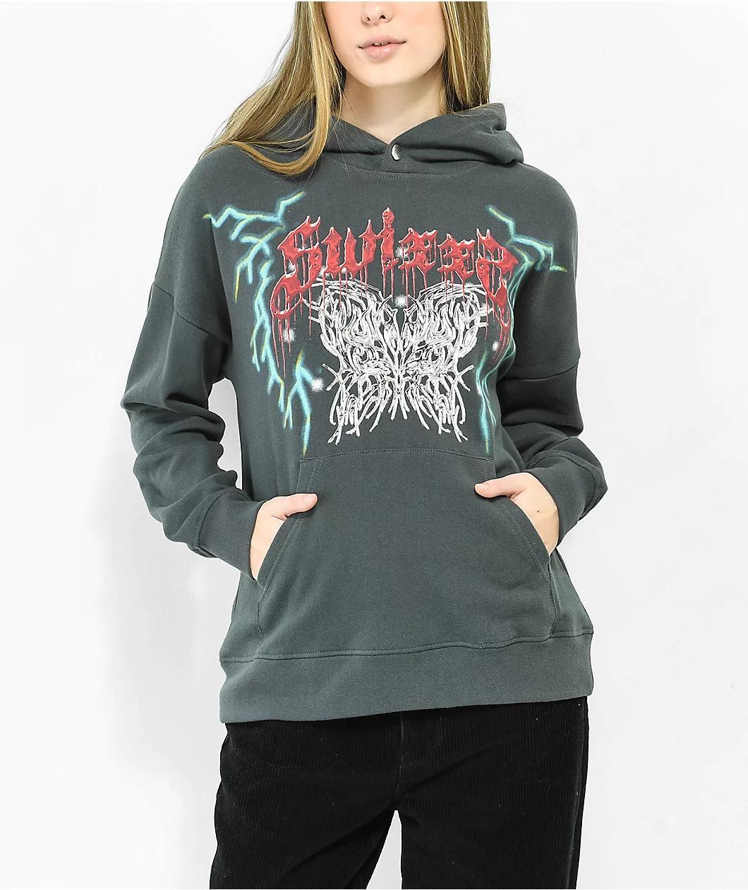 SWIXXZ Butterfly Chrome Grey Hoodie Product Image
