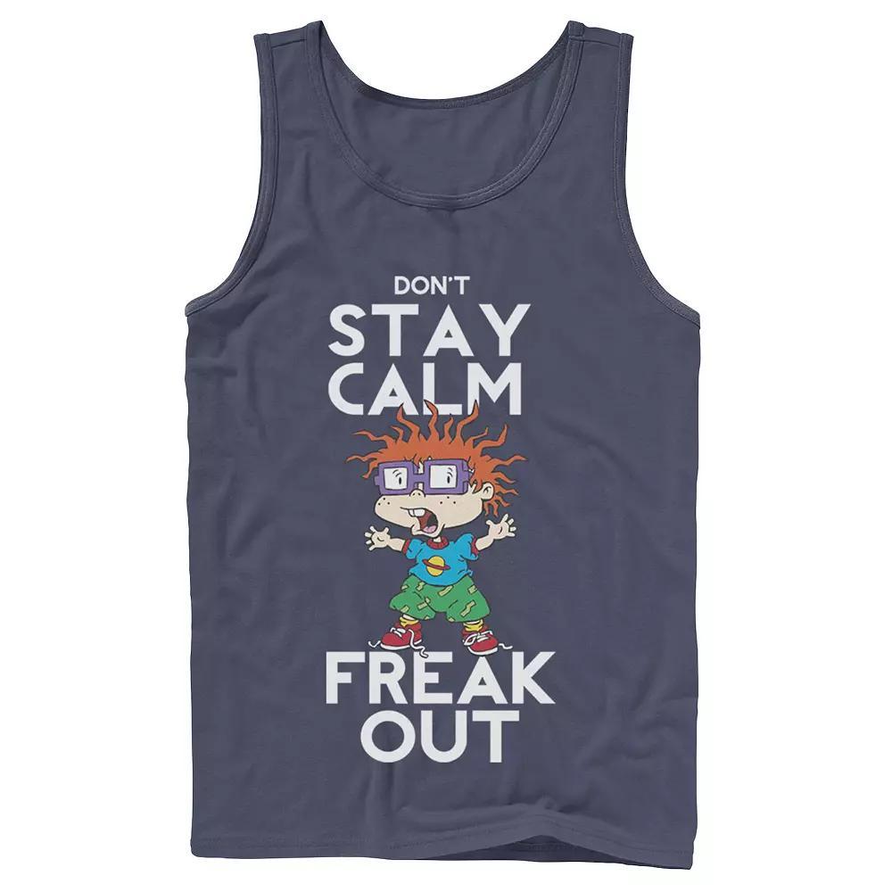 Men's Nickelodeon Rugrats Chuckie Don't Stay Calm Freak Out Graphic Tank Top, Size: Large, Black Product Image