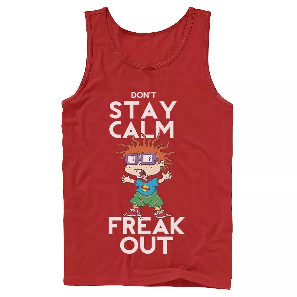Men's Nickelodeon Rugrats Chuckie Don't Stay Calm Freak Out Graphic Tank Top, Size: Large, Black Product Image