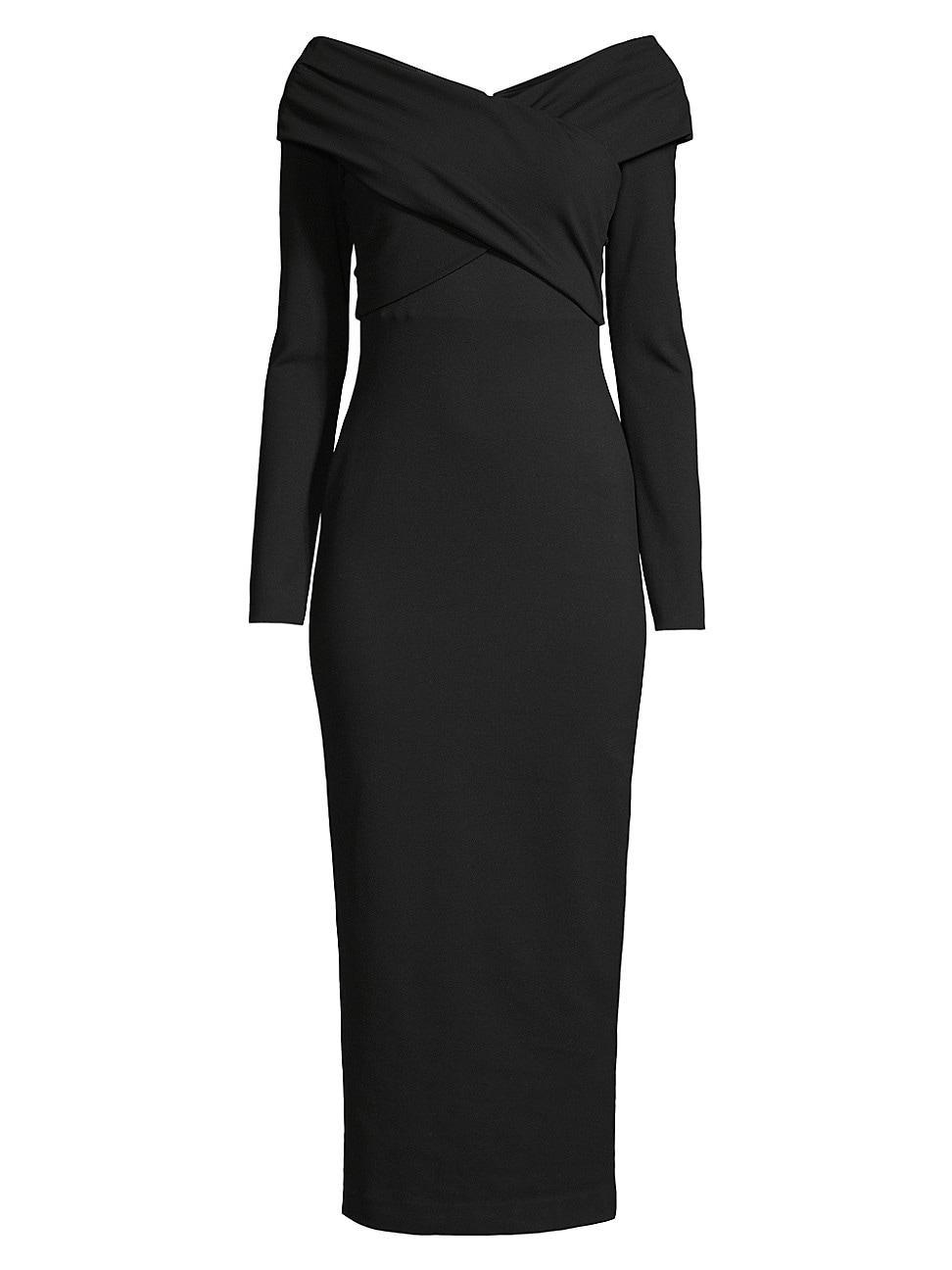 Off-Shoulder Milano Jersey Midi Dress Product Image