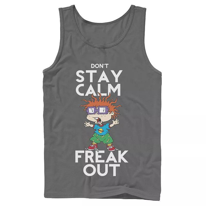 Men's Nickelodeon Rugrats Chuckie Don't Stay Calm Freak Out Graphic Tank Top, Size: Large, Black Product Image