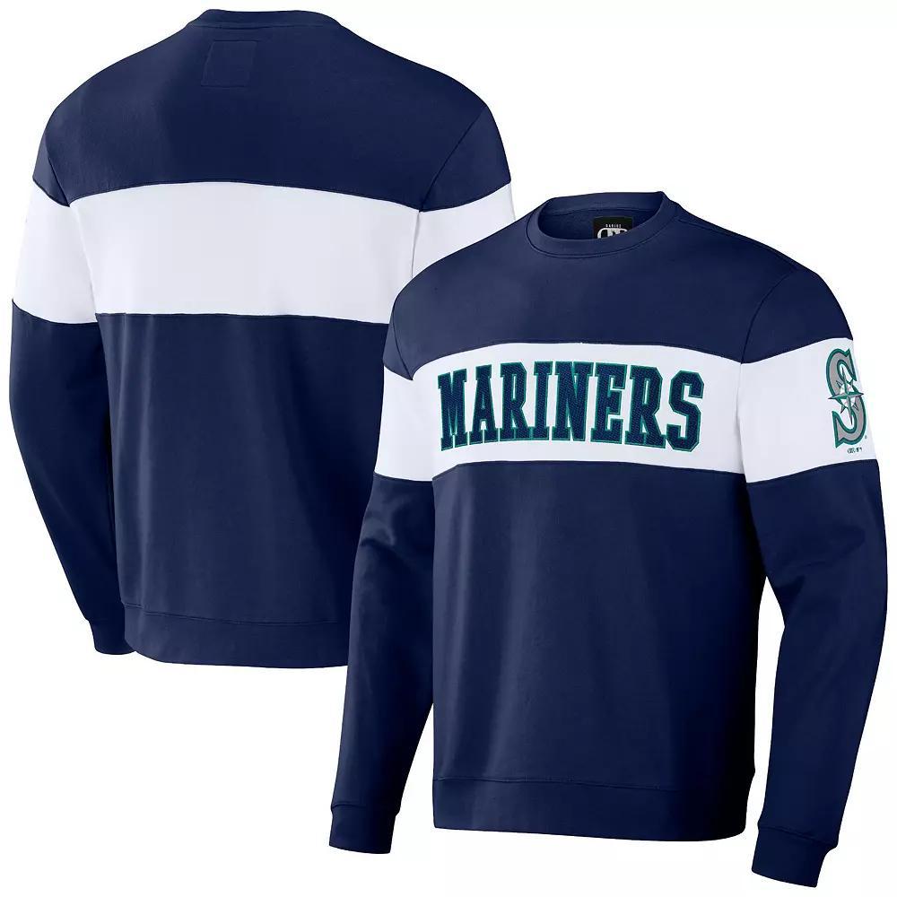 Men's Darius Rucker Collection by Fanatics Navy Houston Astros Stripe Pullover Sweatshirt, Size: Small, Blue Product Image