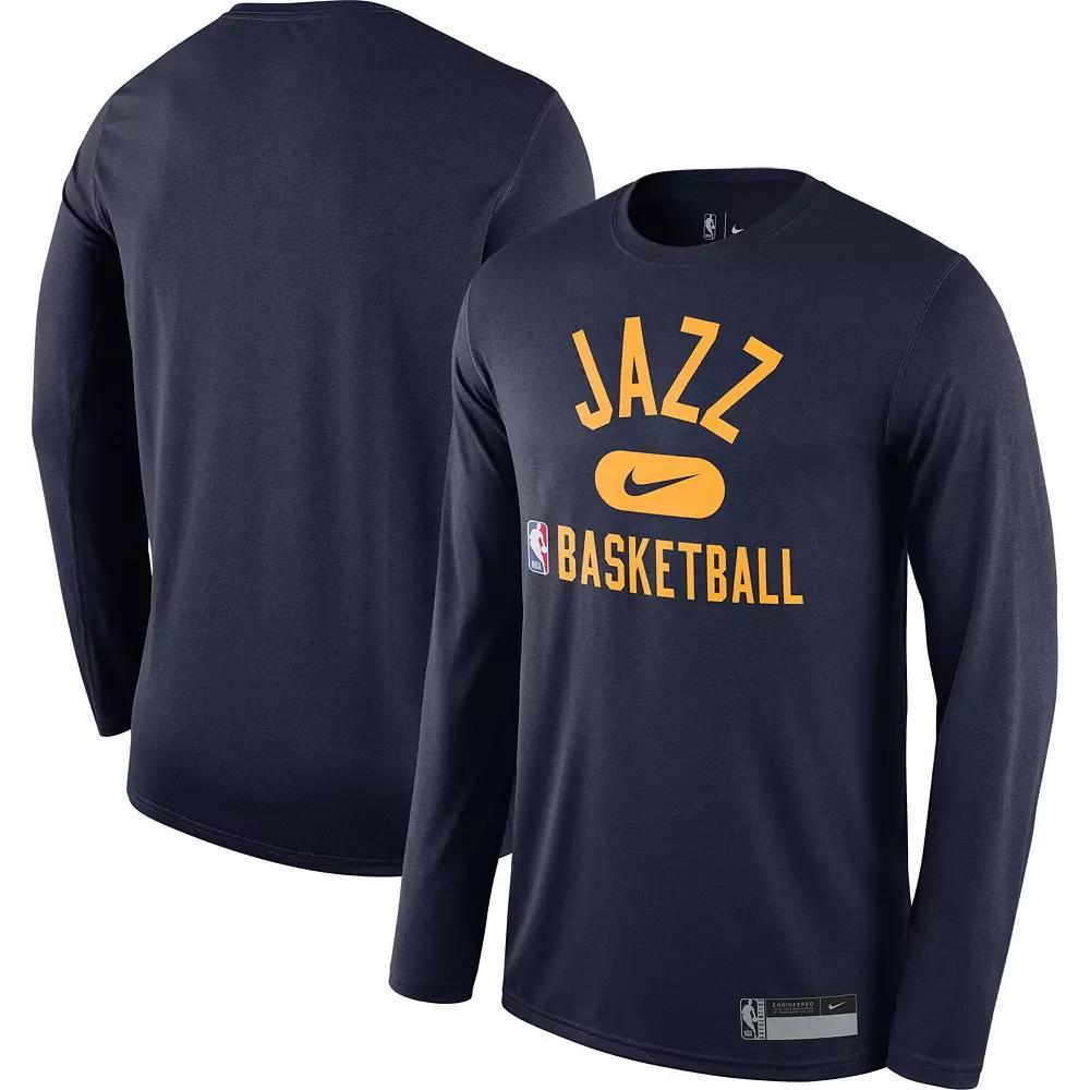 Men's Nike Navy Utah Jazz 2021/22 On-Court Practice Legend Performance Long Sleeve T-Shirt, Size: Small, Jaz Blue Product Image
